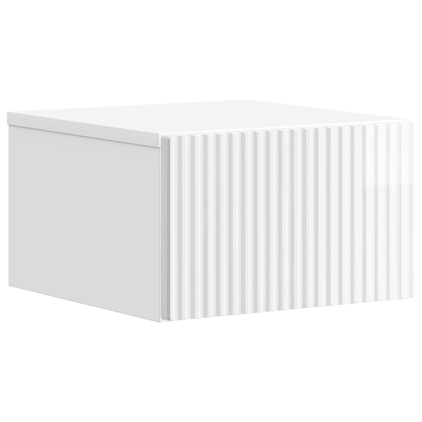Wall-Mounted Bedside Cabinet High Gloss White 33 x 34.5 x 20 cm