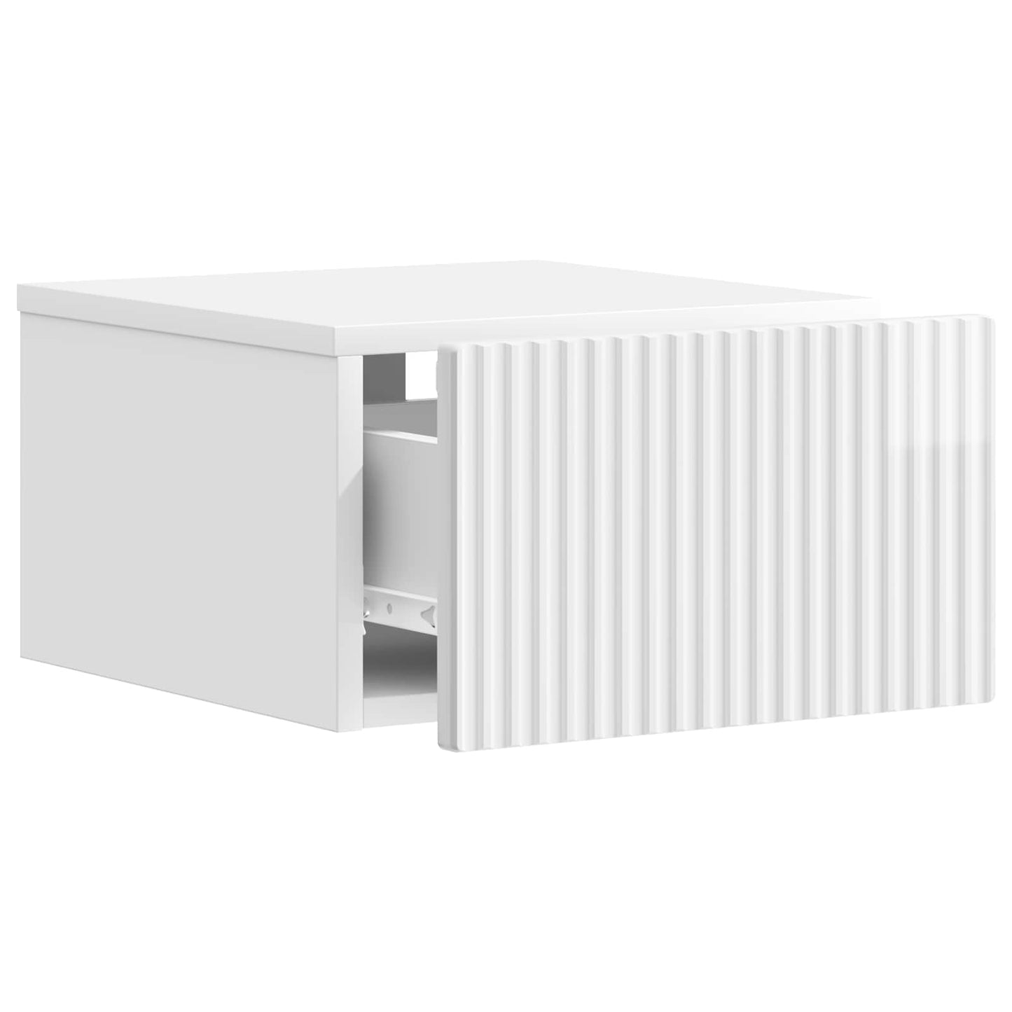 Wall-Mounted Bedside Cabinet High Gloss White 33 x 34.5 x 20 cm