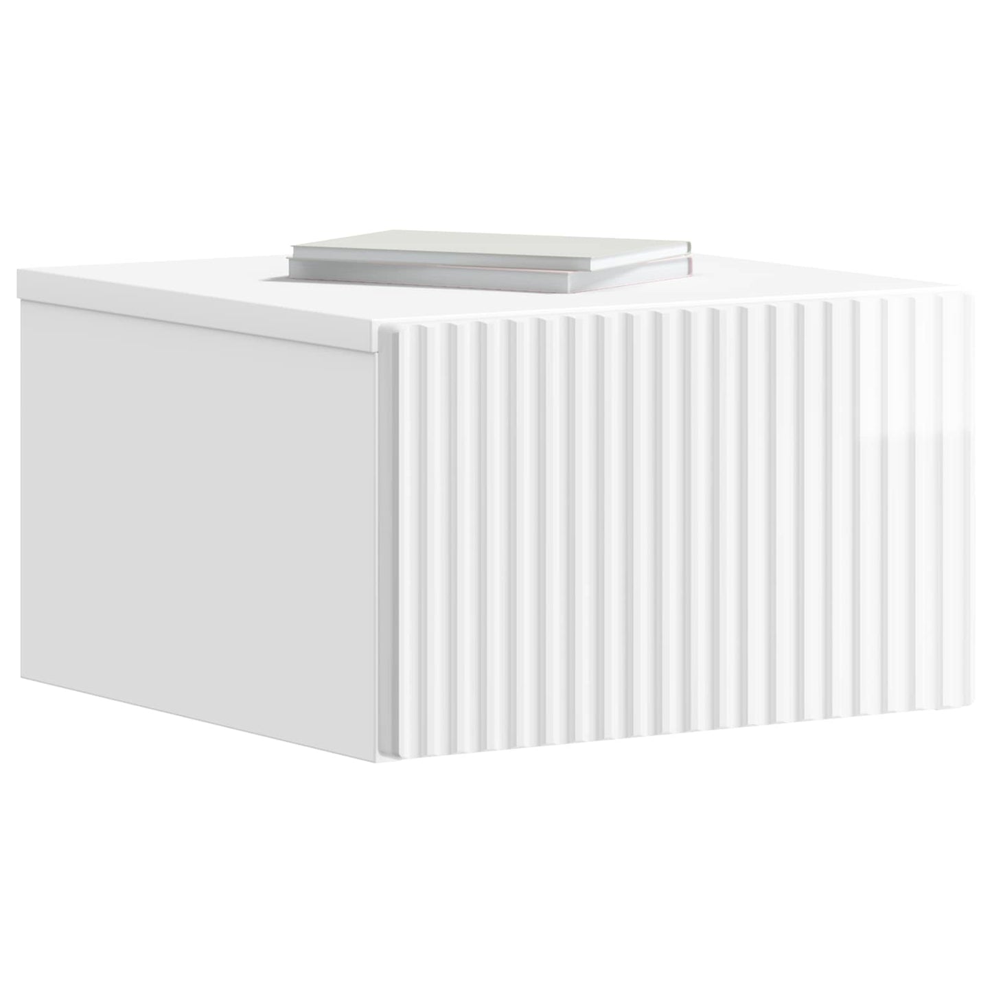 Wall-Mounted Bedside Cabinet High Gloss White 33 x 34.5 x 20 cm