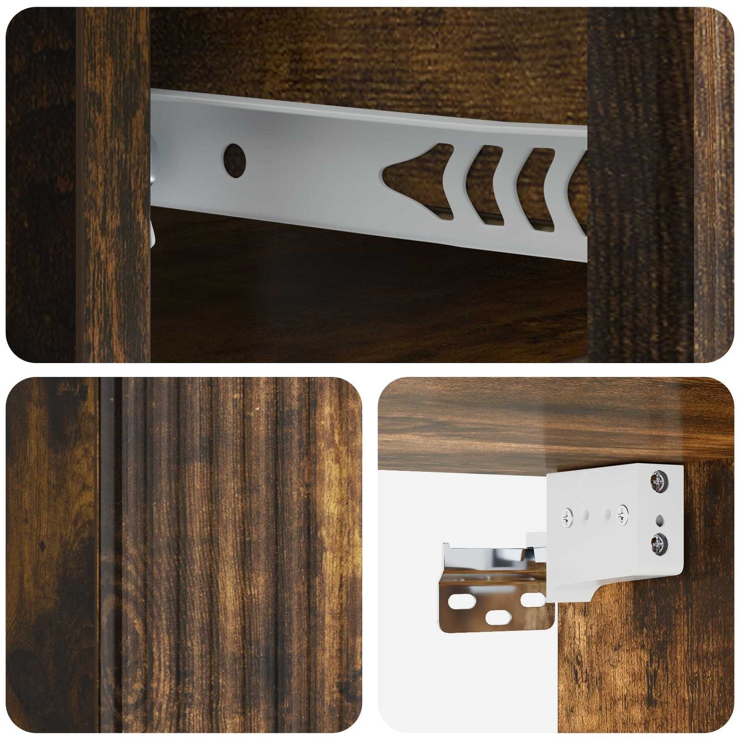 Wall-Mounted Bedside Cabinet Smoked Oak 33 x 34.5 x 20 cm