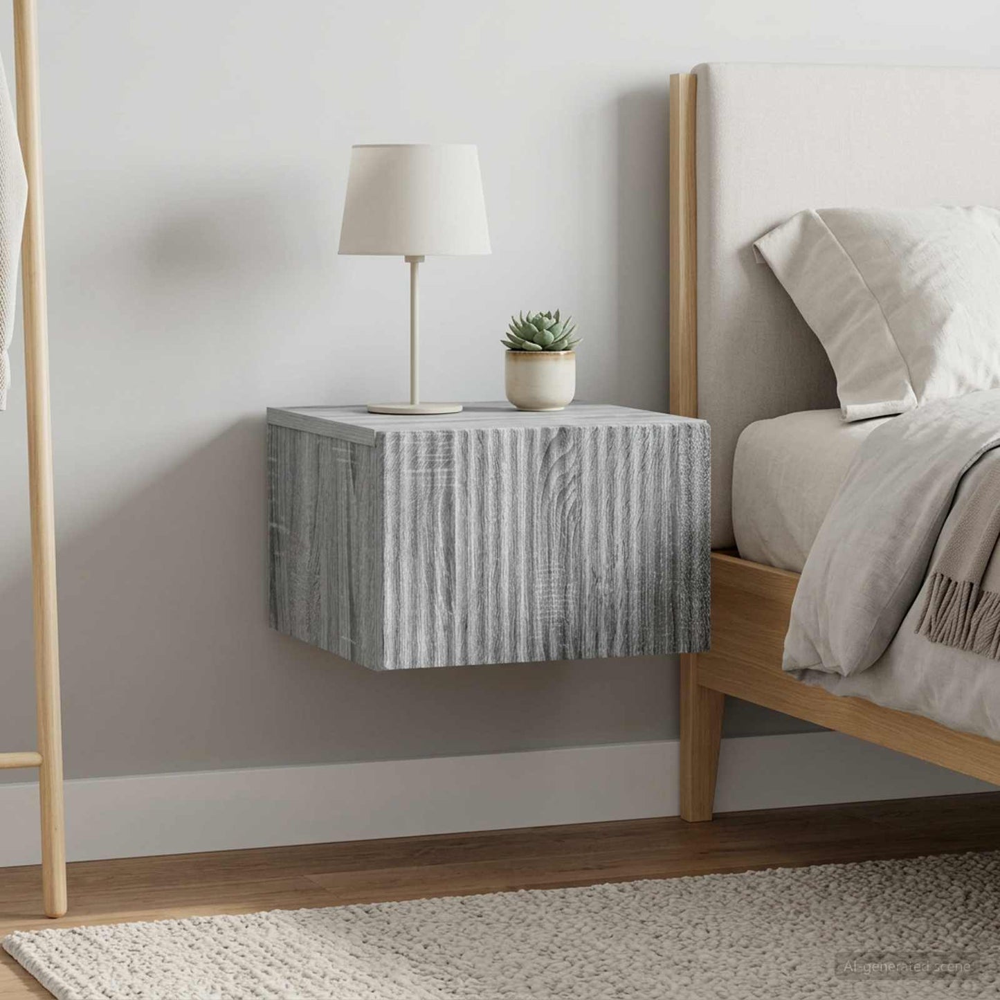 Wall-Mounted Bedside Cabinet 2 pcs Grey Sonoma Engineered Wood