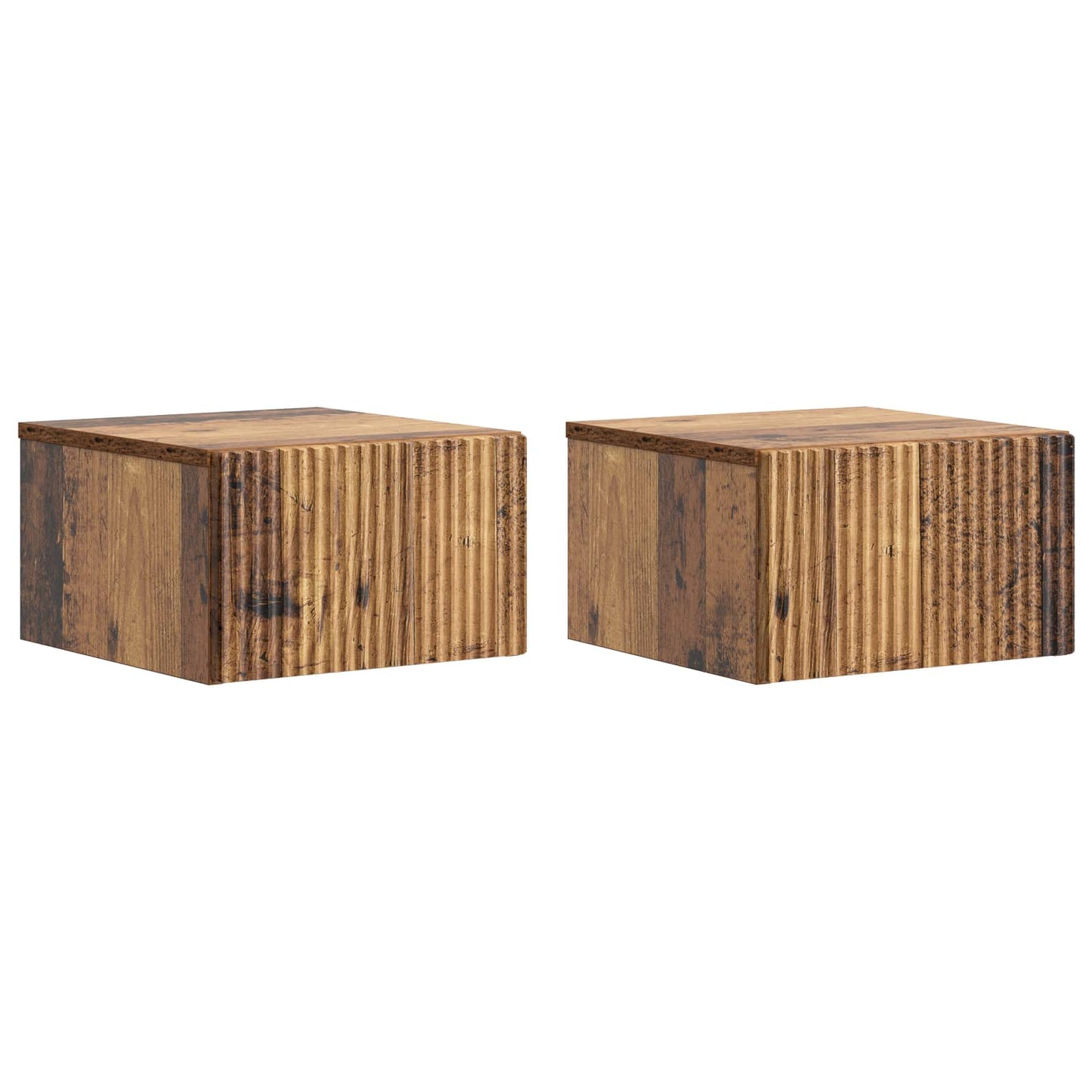 Wall-Mounted Bedside Cabinet 2 pcs Old Wood 33 x 34.5 x 20 cm