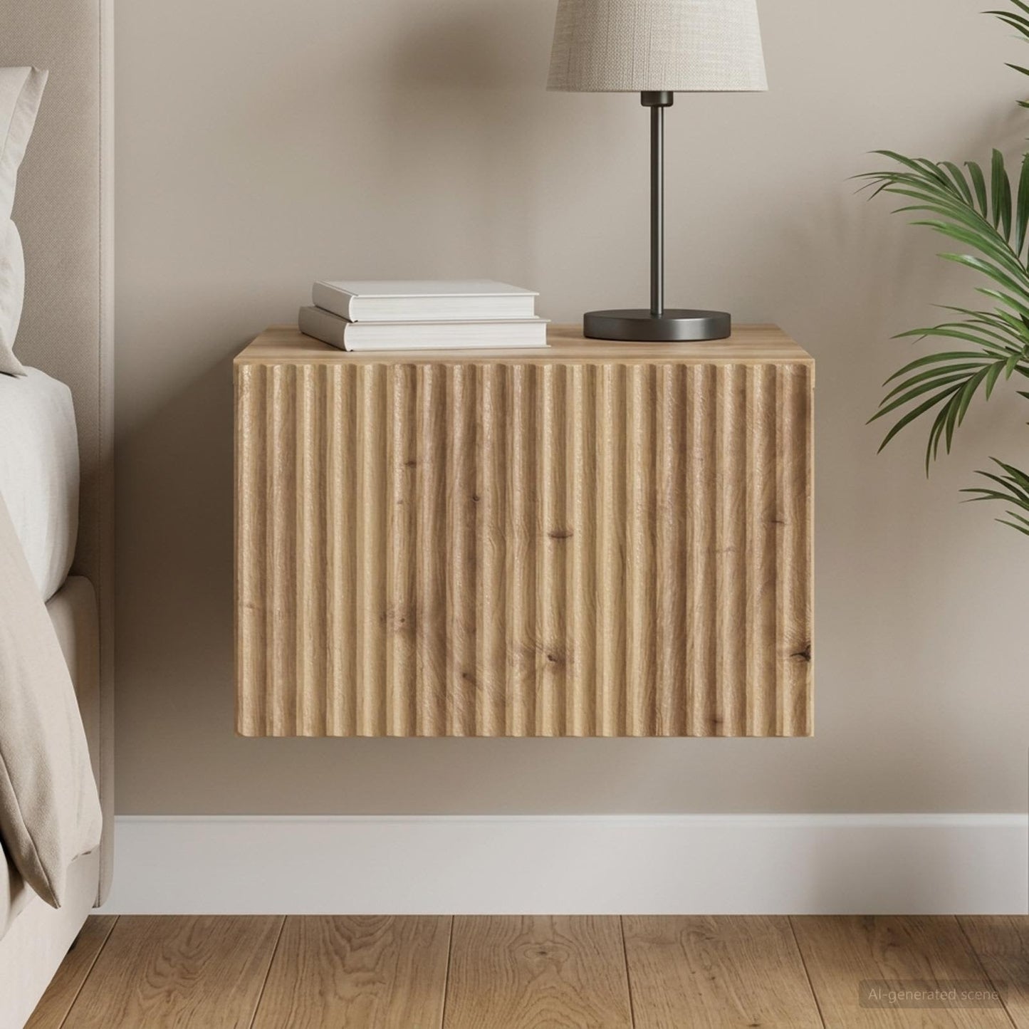 Wall-Mounted Bedside Cabinet Artisan Oak 33 x 34.5 x 20 cm