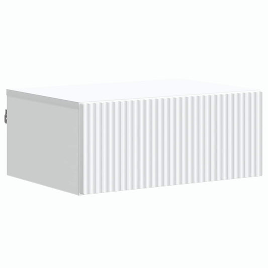Wall-Mounted Bedside Cabinet White 49 x 34.5 x 20 cm