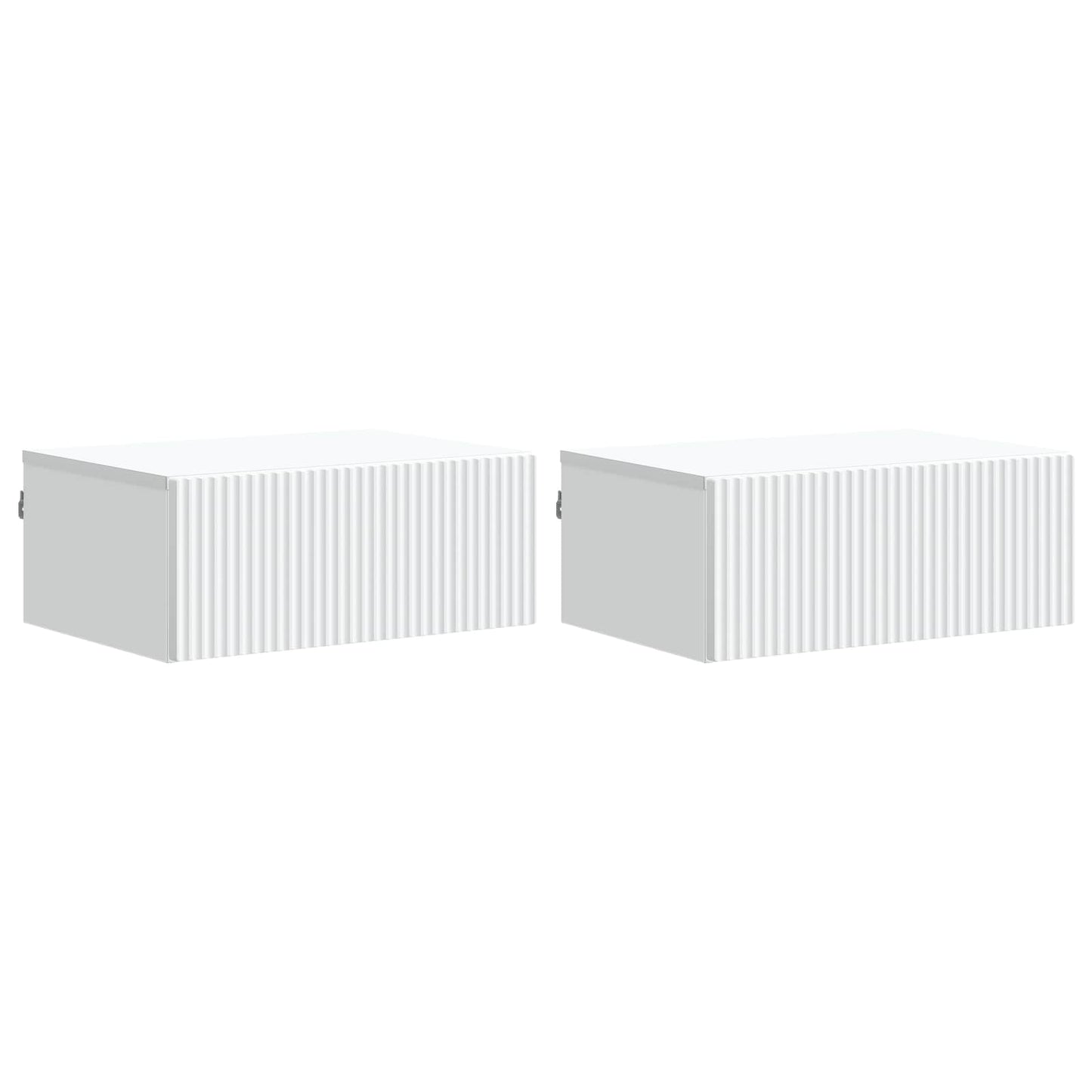 Wall-Mounted Bedside Cabinet 2 pcs White 49 x 34.5 x 20 cm