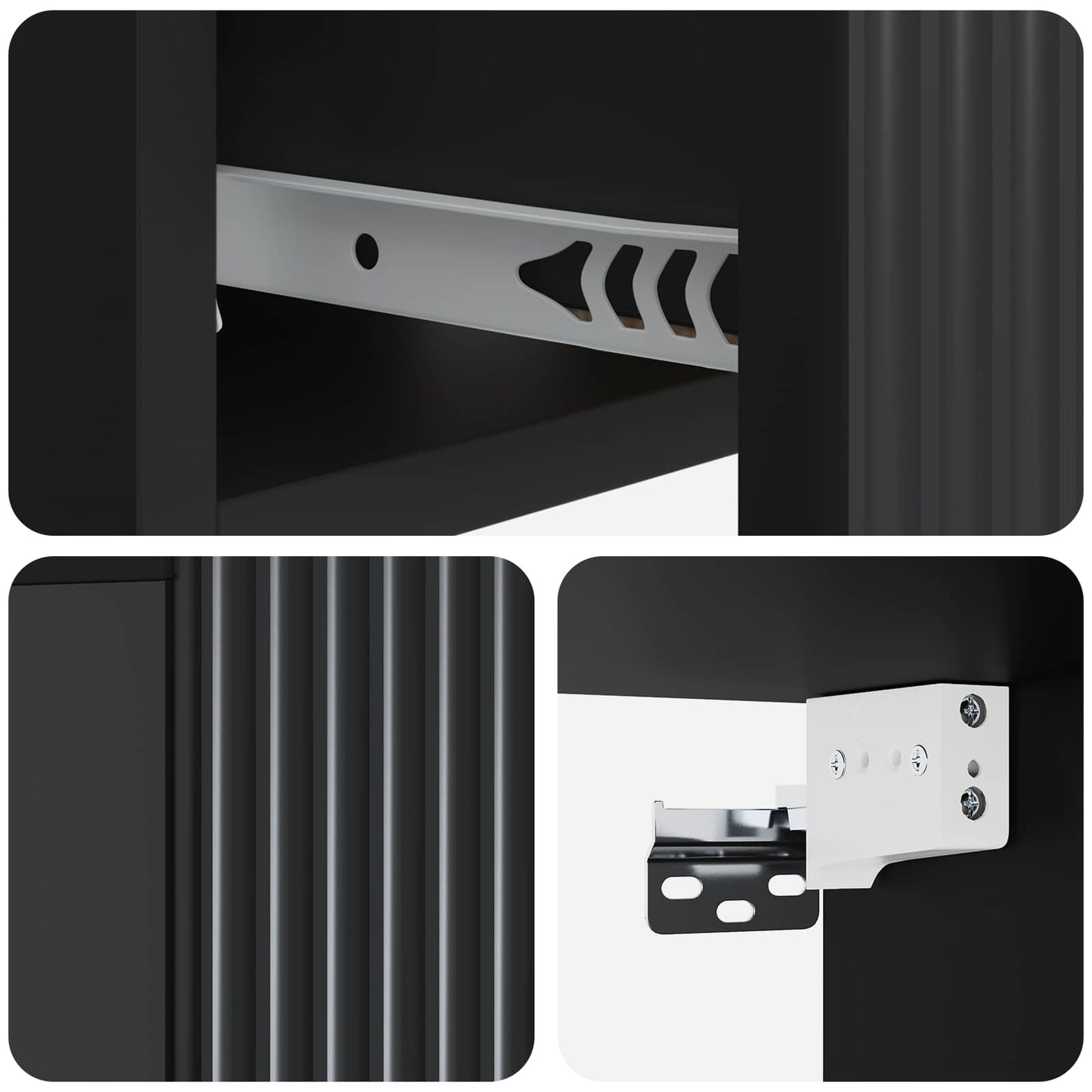 Wall-Mounted Bedside Cabinet 2 pcs Black 49 x 34.5 x 20 cm