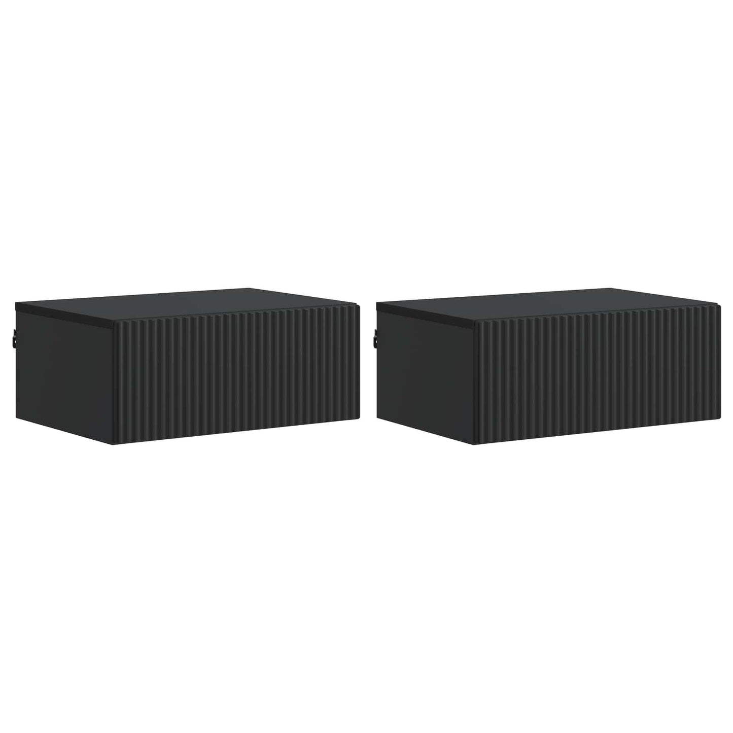 Wall-Mounted Bedside Cabinet 2 pcs Black 49 x 34.5 x 20 cm