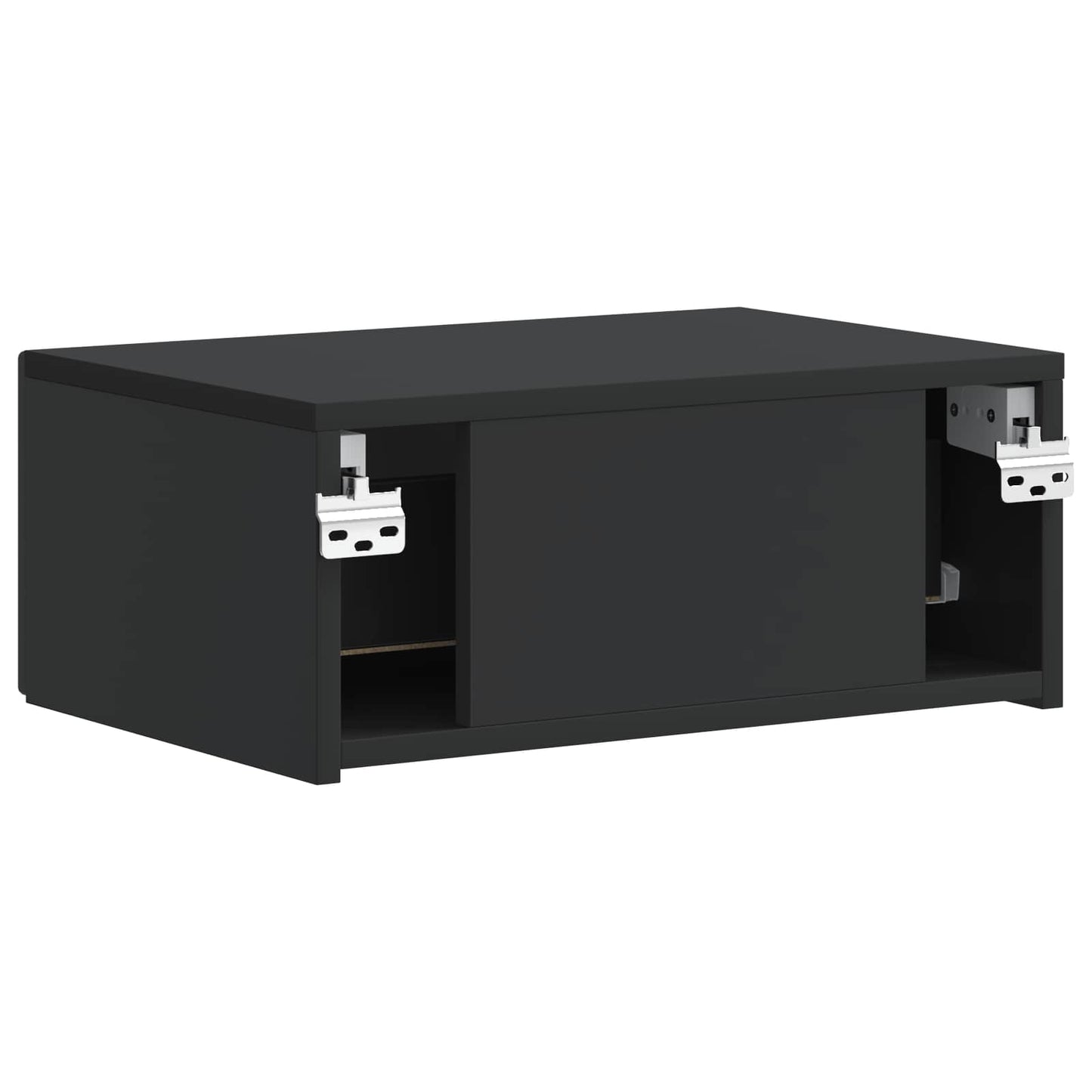 Wall-Mounted Bedside Cabinet 2 pcs Black 49 x 34.5 x 20 cm