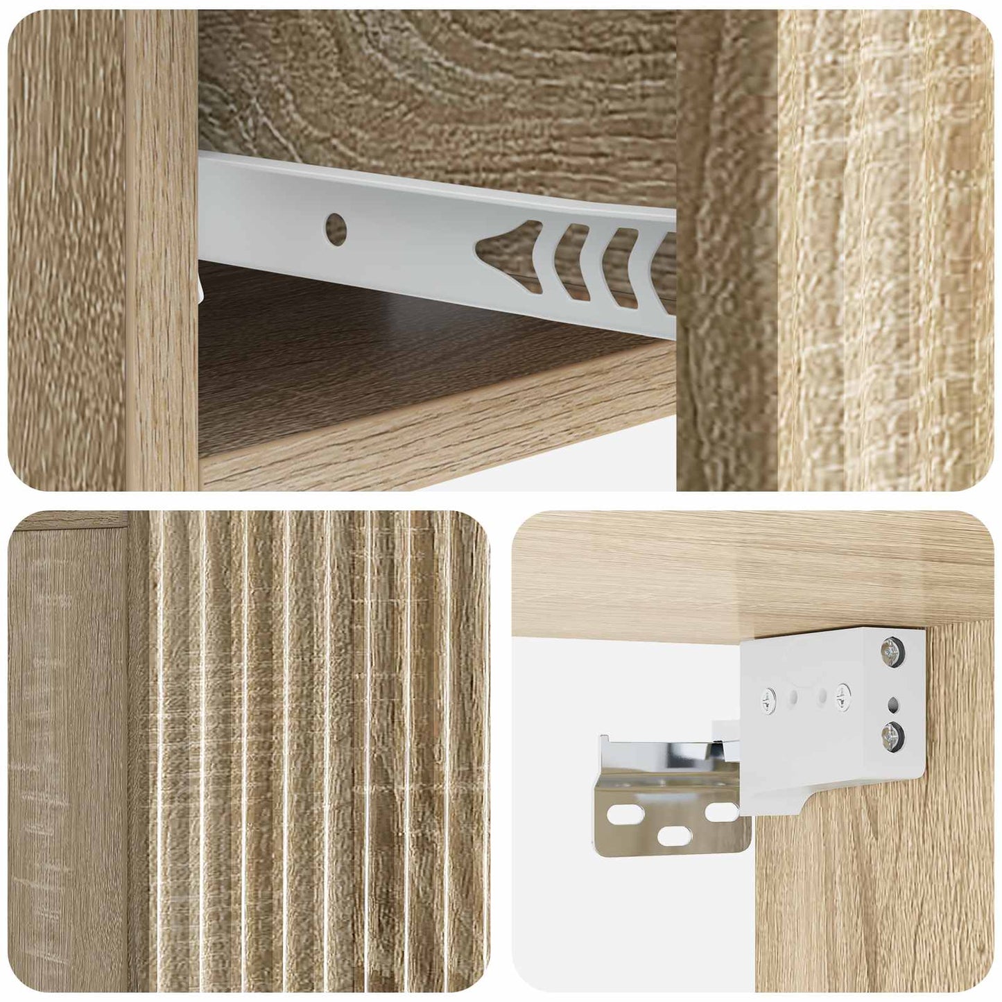 Wall-Mounted Bedside Cabinet Sonoma Oak 49 x 34.5 x 20 cm