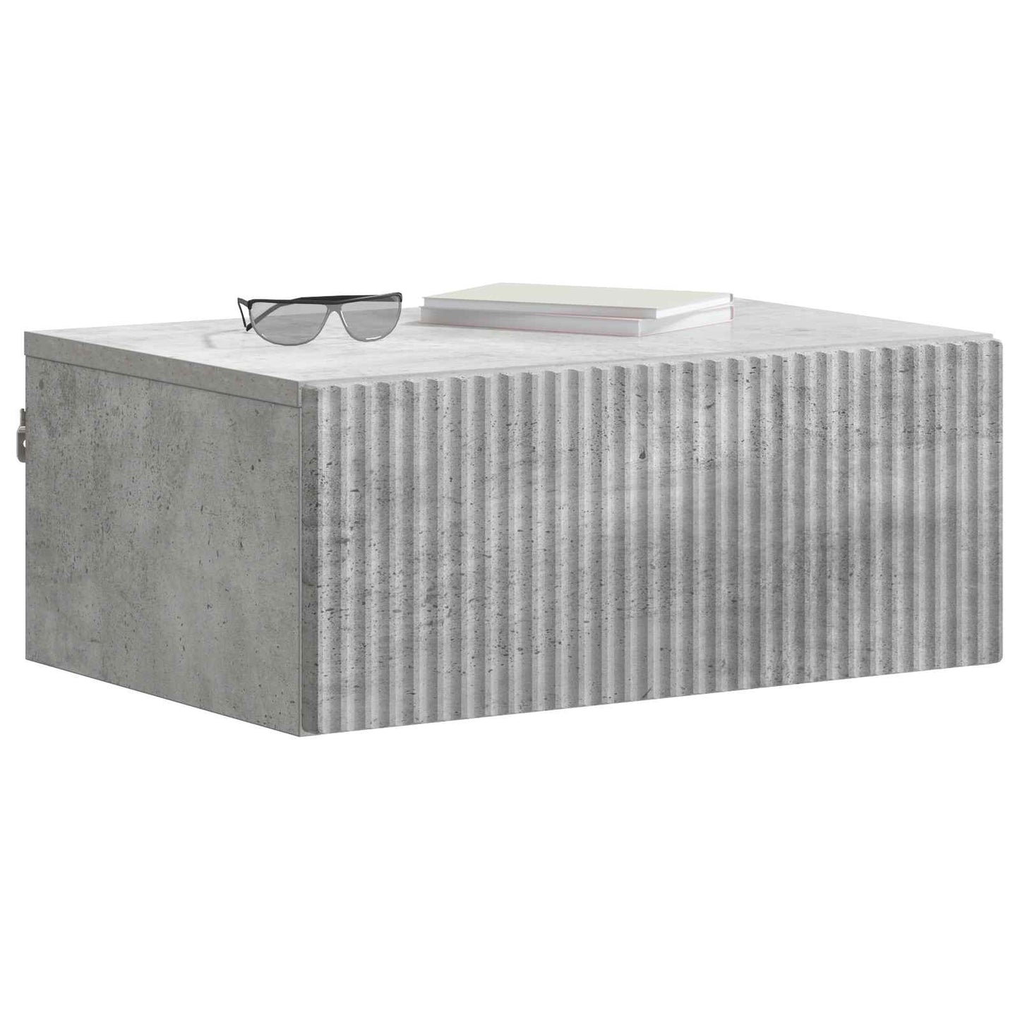 Wall-Mounted Bedside Cabinet Concrete Grey 49 x 34.5 x 20 cm