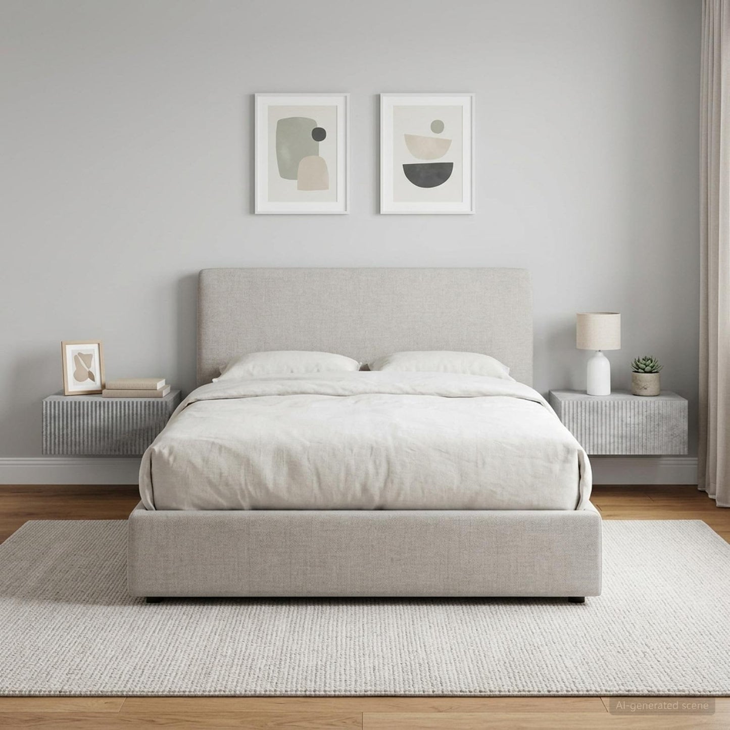 Wall-Mounted Bedside Cabinet with Drawer 2 pcs Concrete Grey