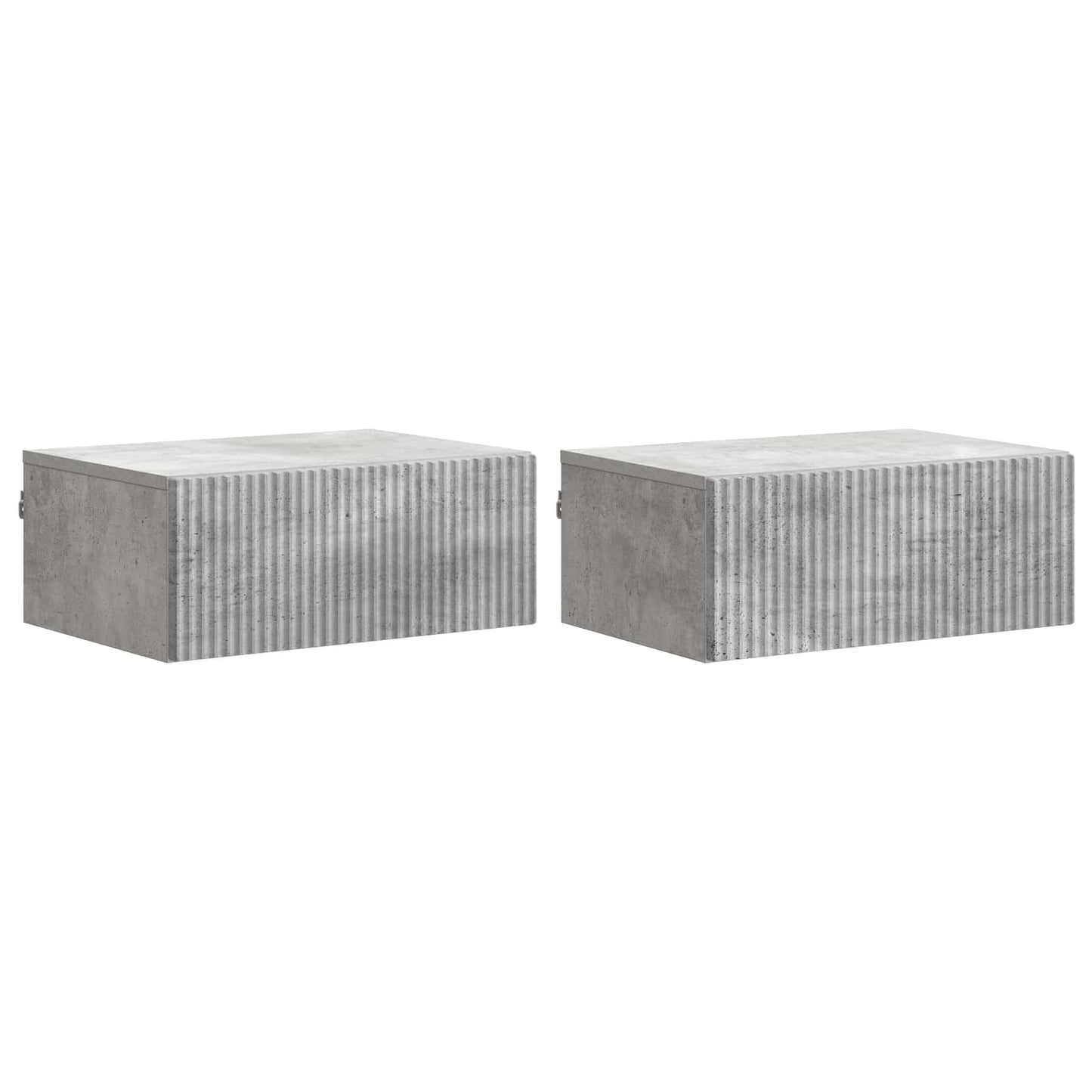 Wall-Mounted Bedside Cabinet with Drawer 2 pcs Concrete Grey