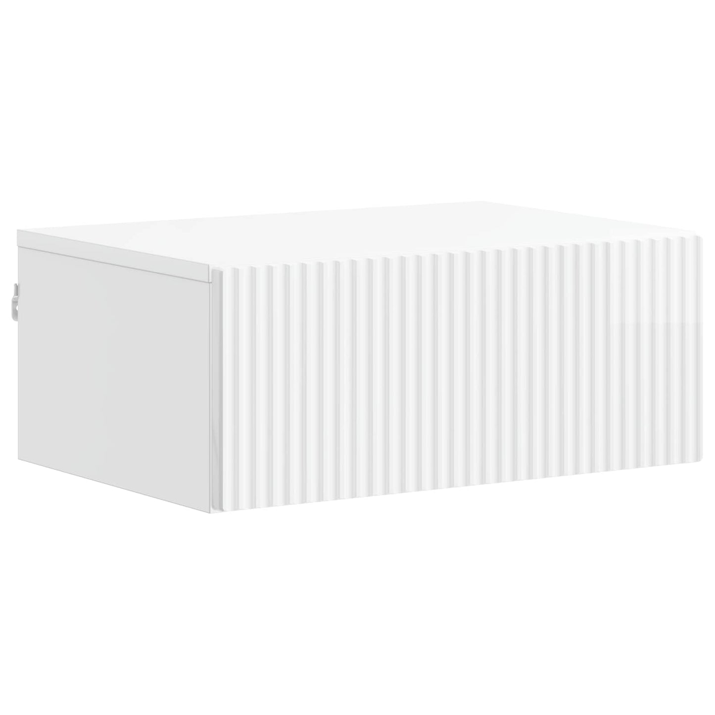 Wall-Mounted Bedside Cabinet High Gloss White 49 x 34.5 x 20 cm