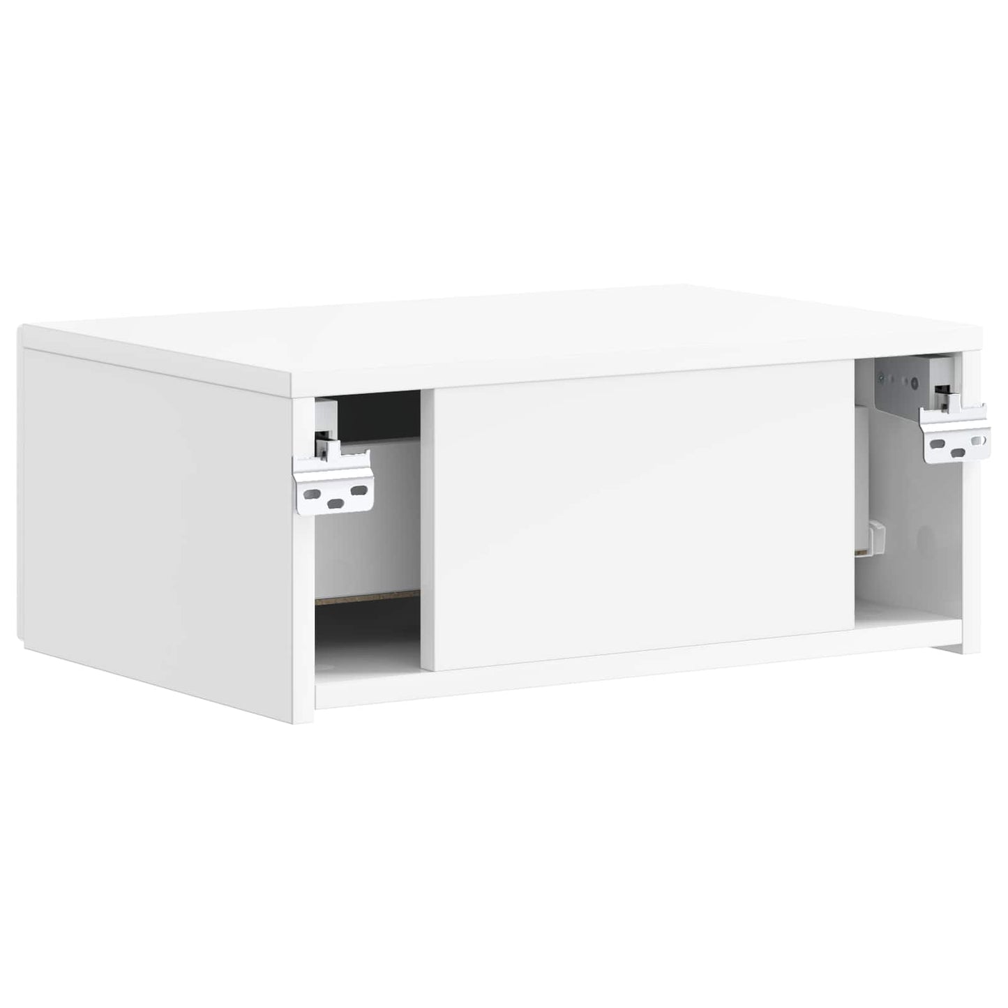 Wall-Mounted Bedside Cabinet High Gloss White 49 x 34.5 x 20 cm