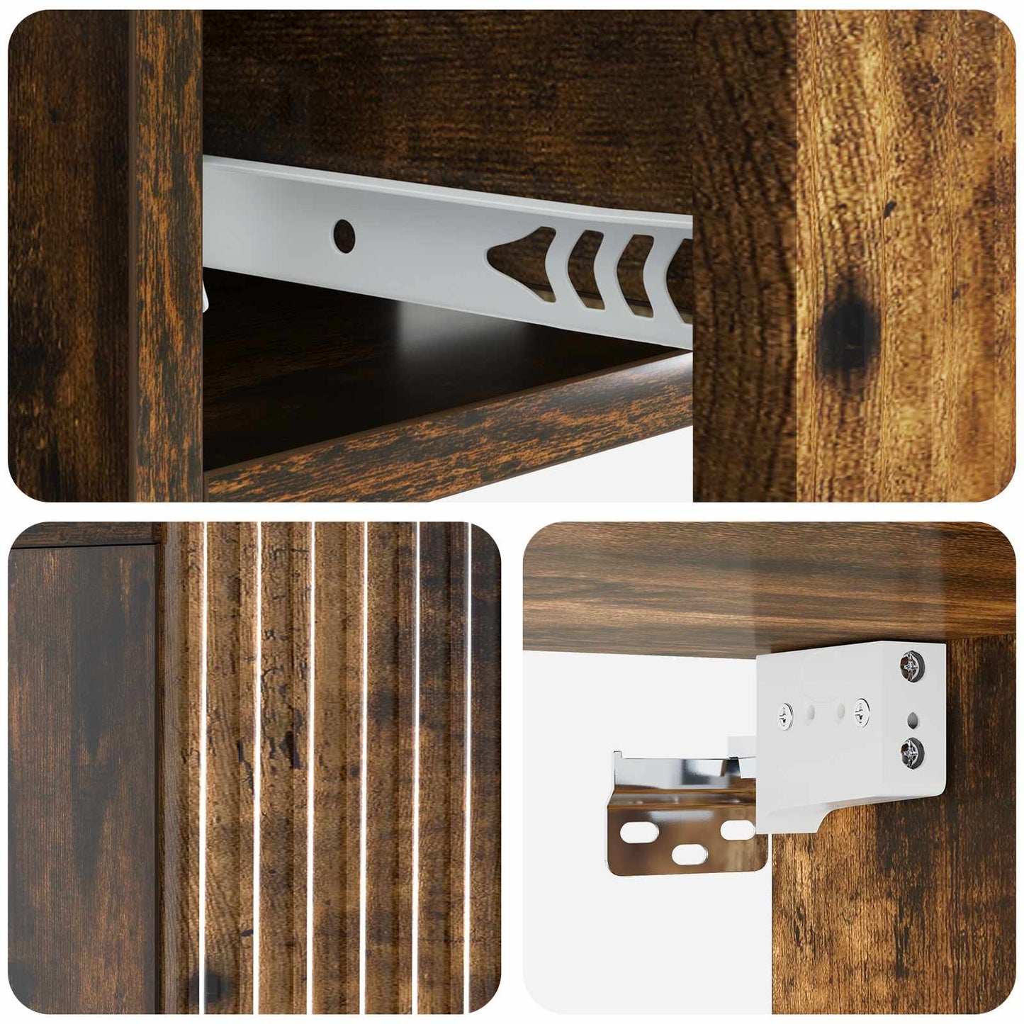 Wall-Mounted Bedside Cabinet 2 pcs Smoked Oak 49 x 34.5 x 20 cm