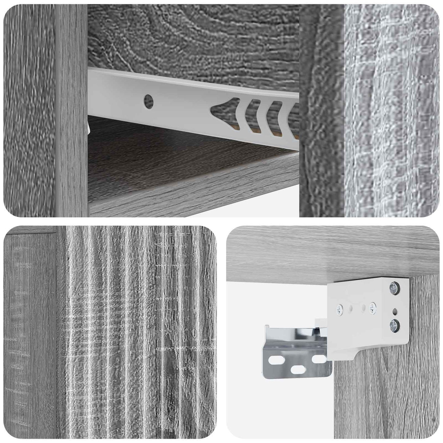Wall-Mounted Bedside Cabinet 2 pcs Grey Sonoma Engineered Wood