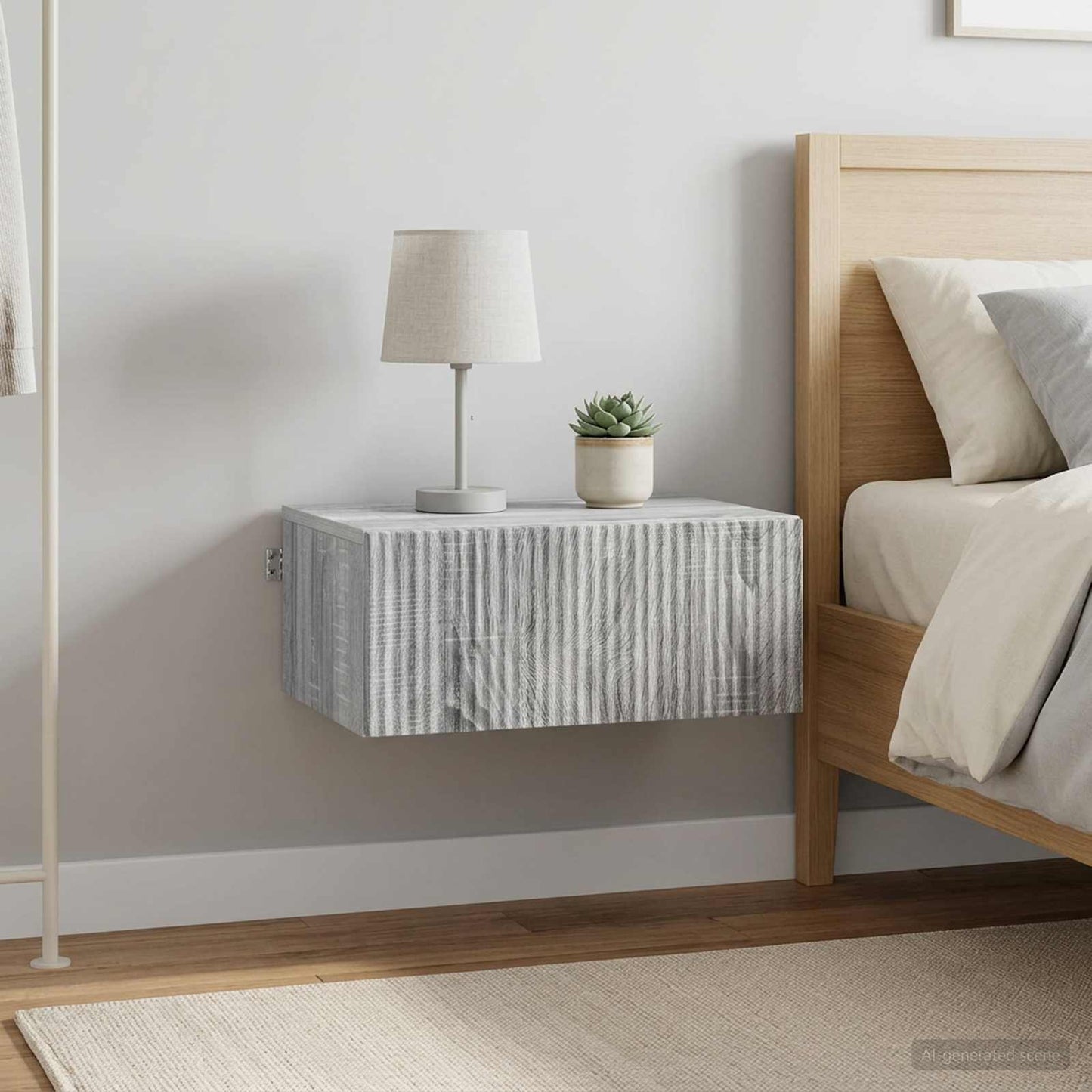 Wall-Mounted Bedside Cabinet 2 pcs Grey Sonoma