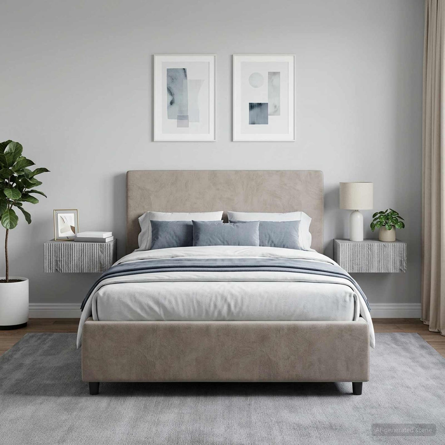 Wall-Mounted Bedside Cabinet 2 pcs Grey Sonoma