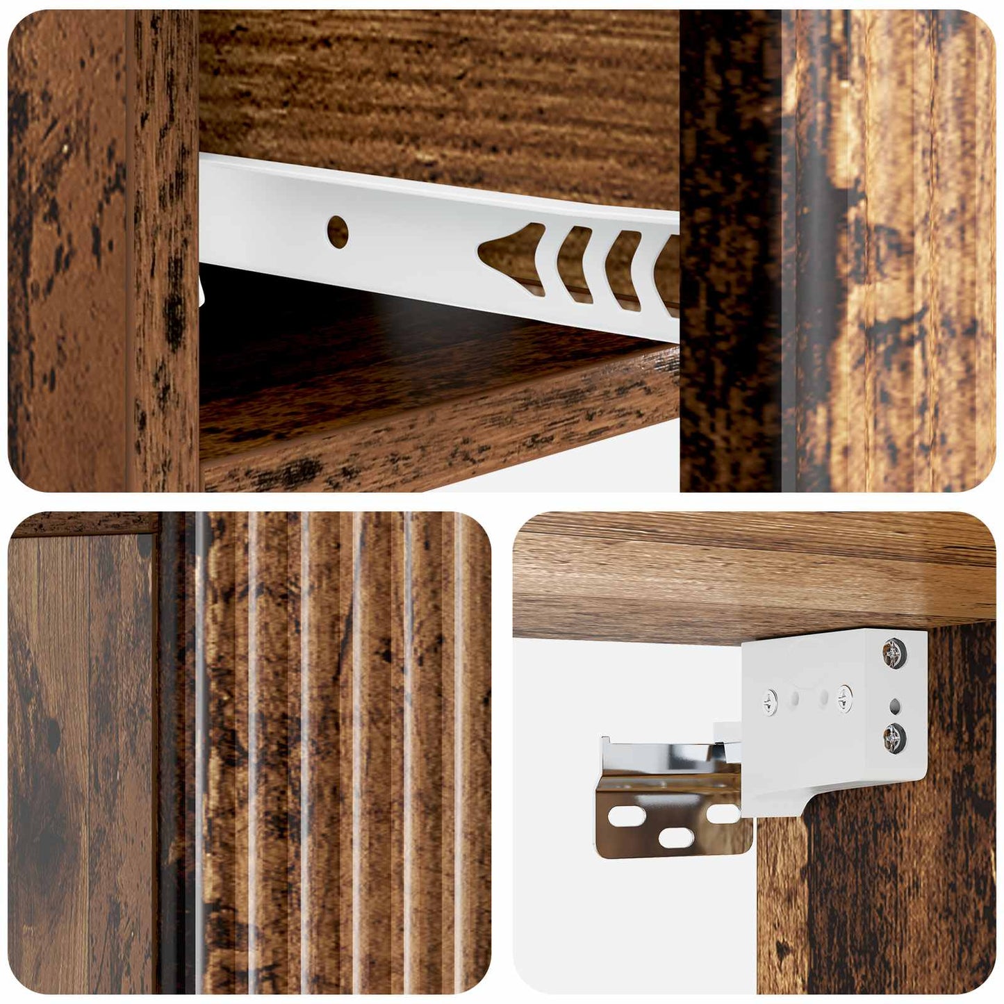 Wall-Mounted Bedside Cabinet 2 pcs Old Wood 49 x 34.5 x 20 cm