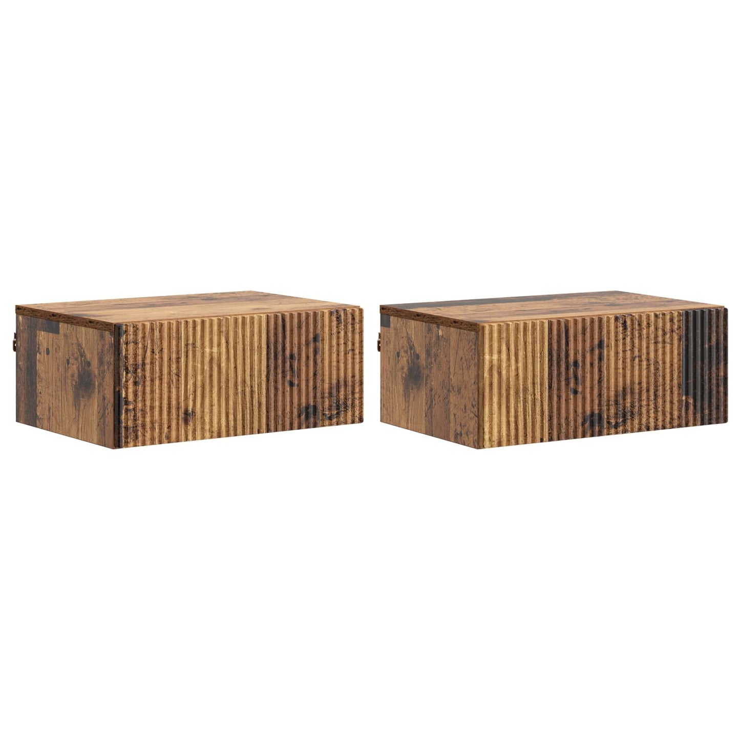 Wall-Mounted Bedside Cabinet 2 pcs Old Wood 49 x 34.5 x 20 cm