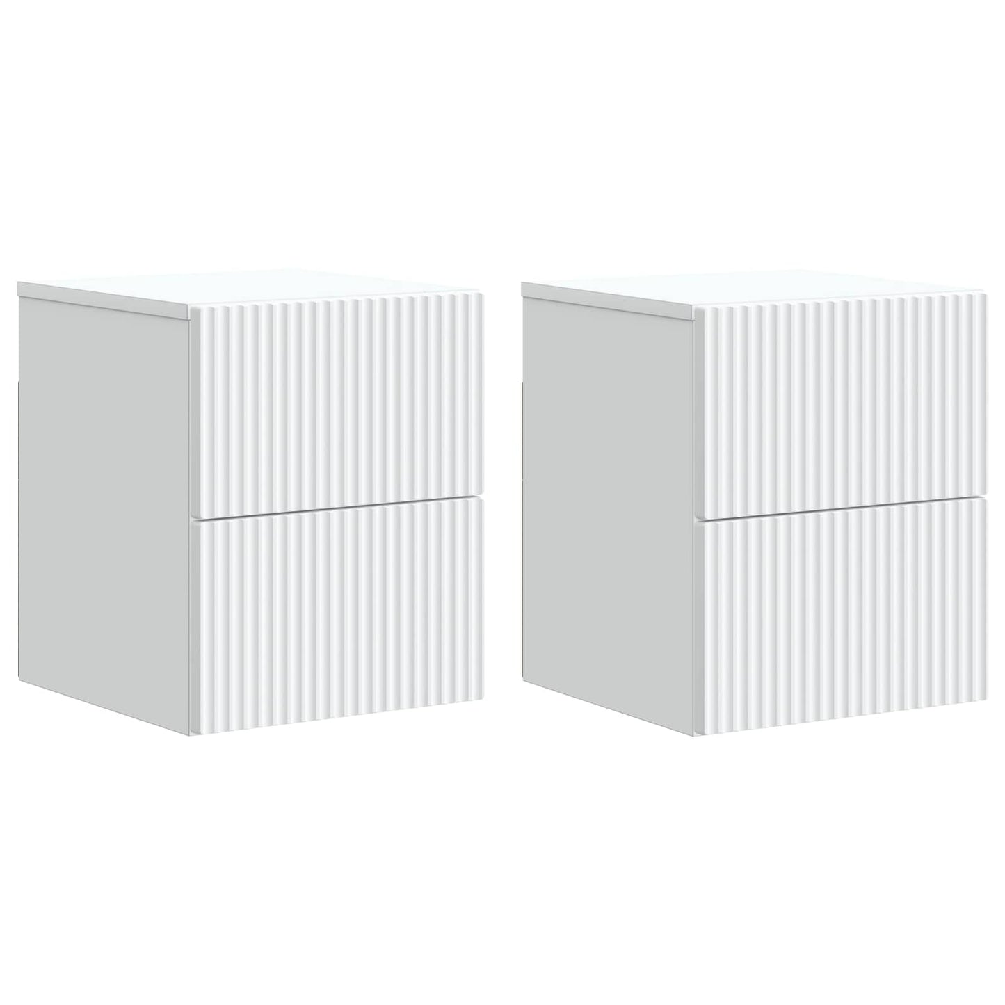 Wall-Mounted Bedside Cabinet 2 pcs White 33 x 34.5 x 40 cm