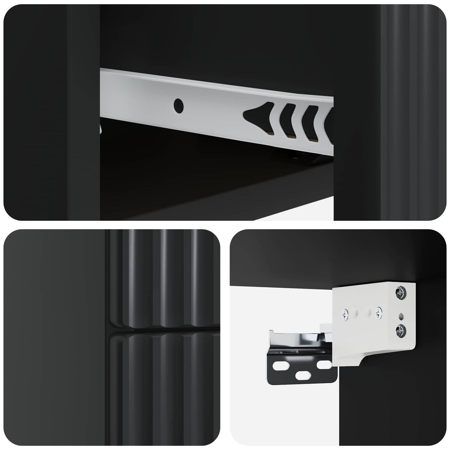 Wall-Mounted Bedside Cabinet Black 33 x 34.5 x 40 cm