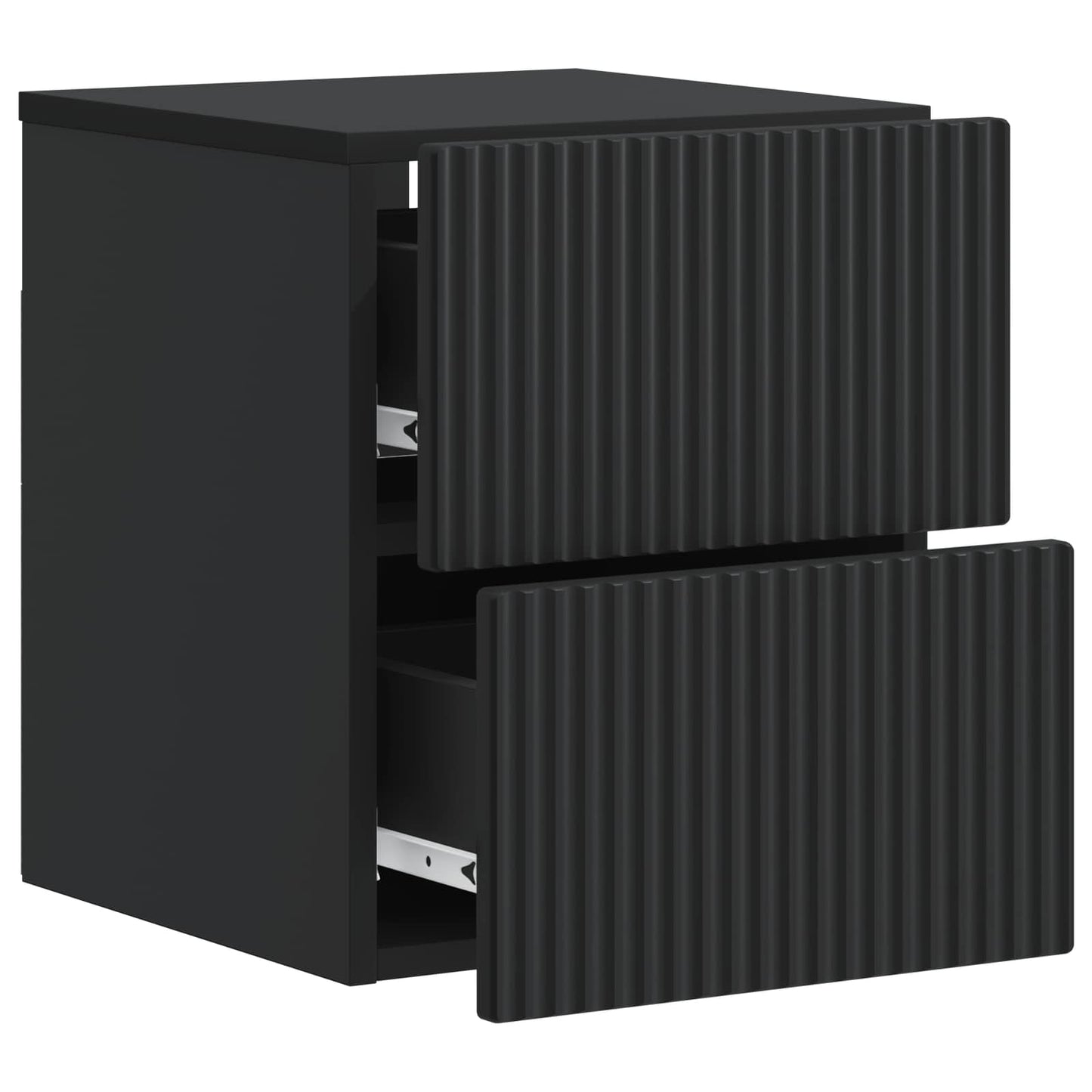 Wall-Mounted Bedside Cabinet Black 33 x 34.5 x 40 cm
