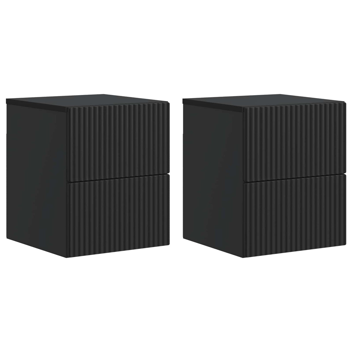 Wall-Mounted Bedside Cabinet 2 pcs Black 33 x 34.5 x 40 cm