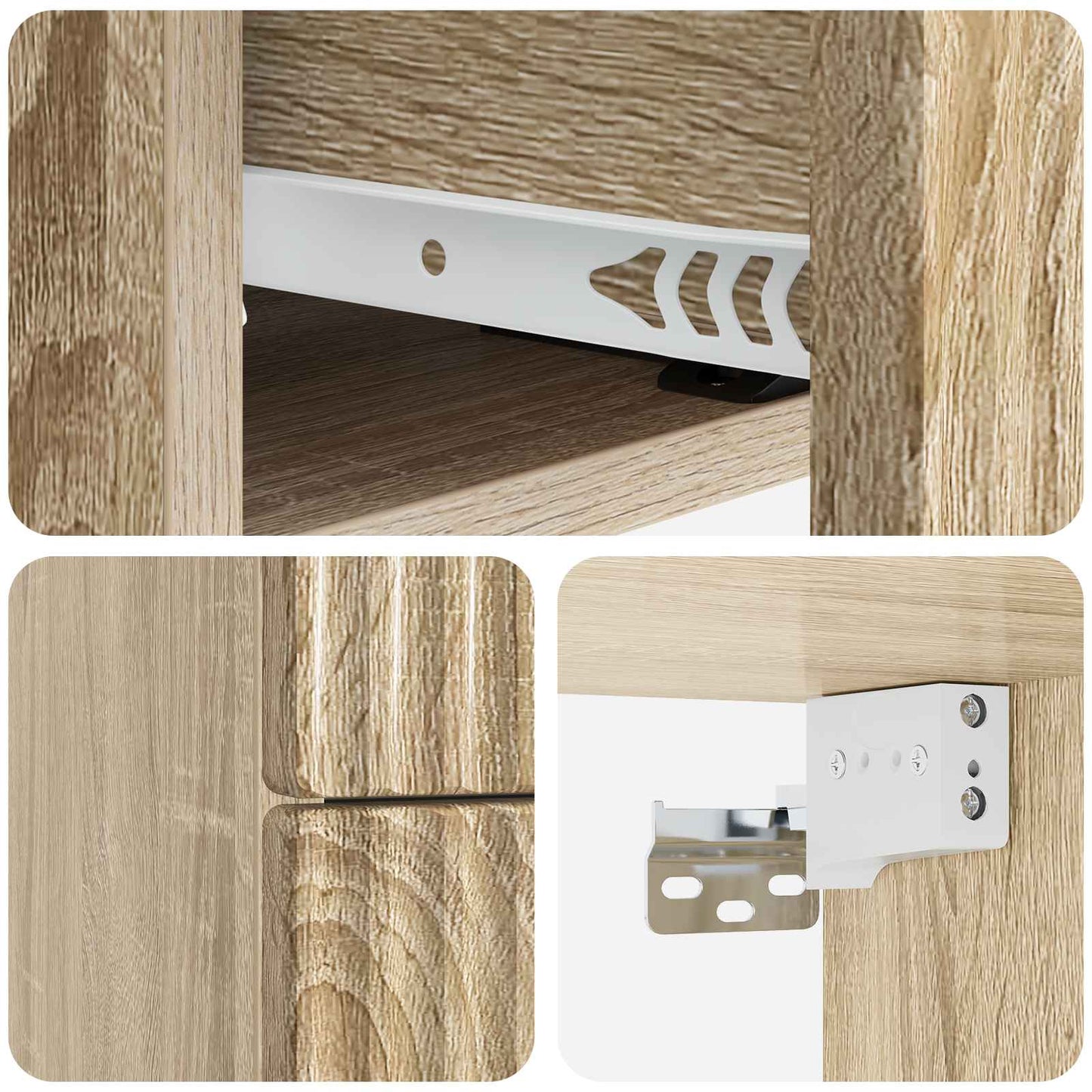 Wall-Mounted Bedside Cabinet 2 pcs Sonoma Oak 33 x 34.5 x 40 cm