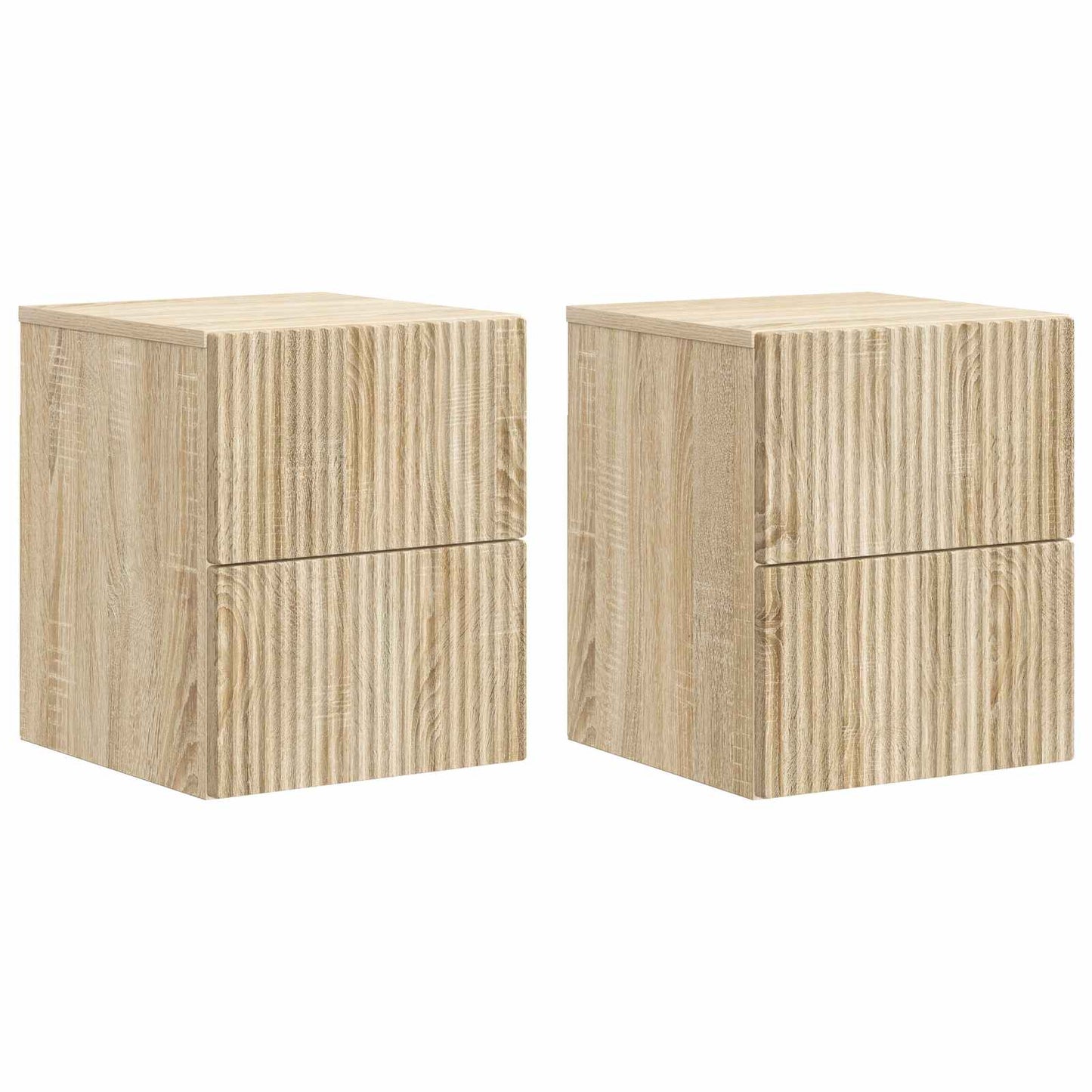 Wall-Mounted Bedside Cabinet 2 pcs Sonoma Oak 33 x 34.5 x 40 cm