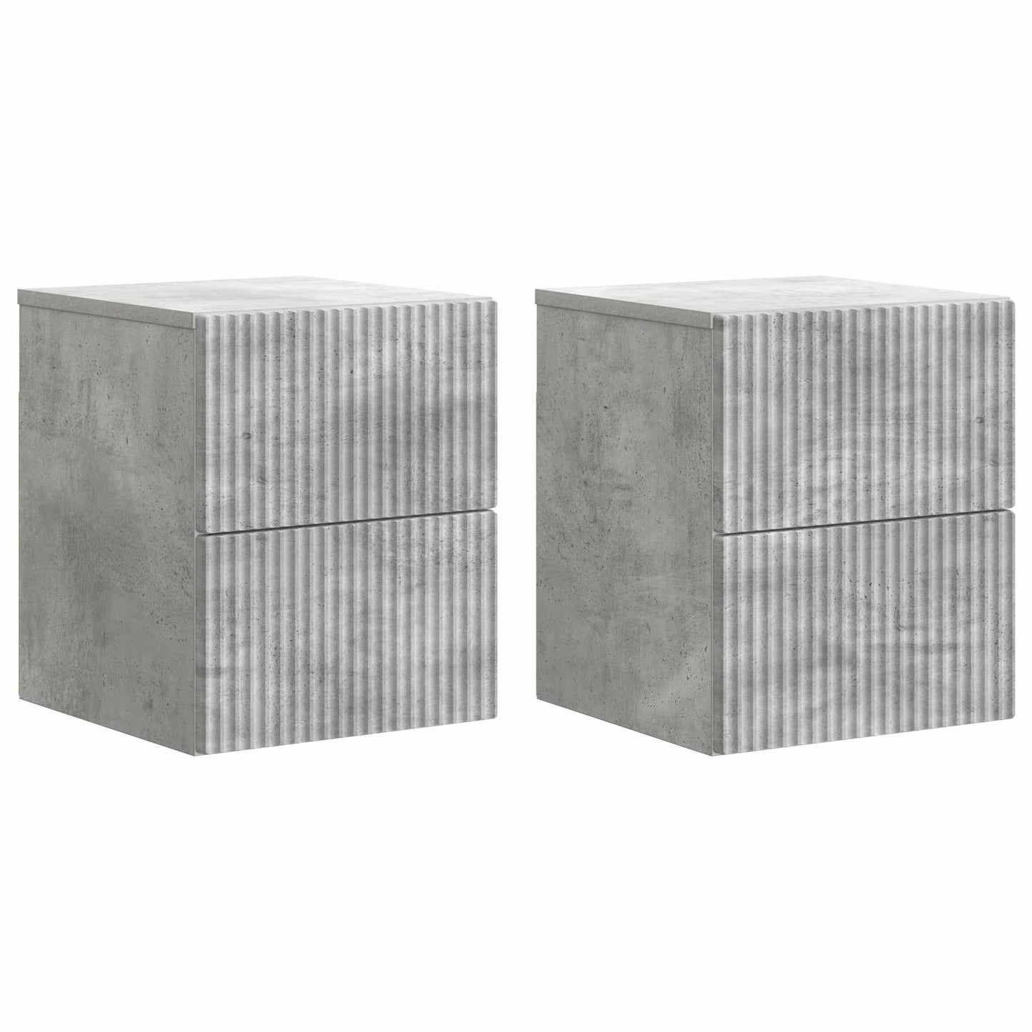Wall-Mounted Bedside Cabinet 2 pcs Concrete Grey