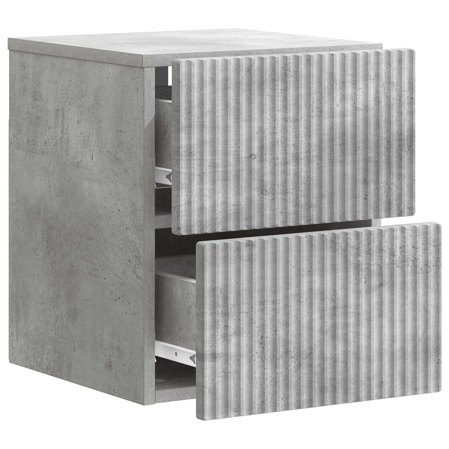 Wall-Mounted Bedside Cabinet with Drawer 2 pcs Concrete Grey