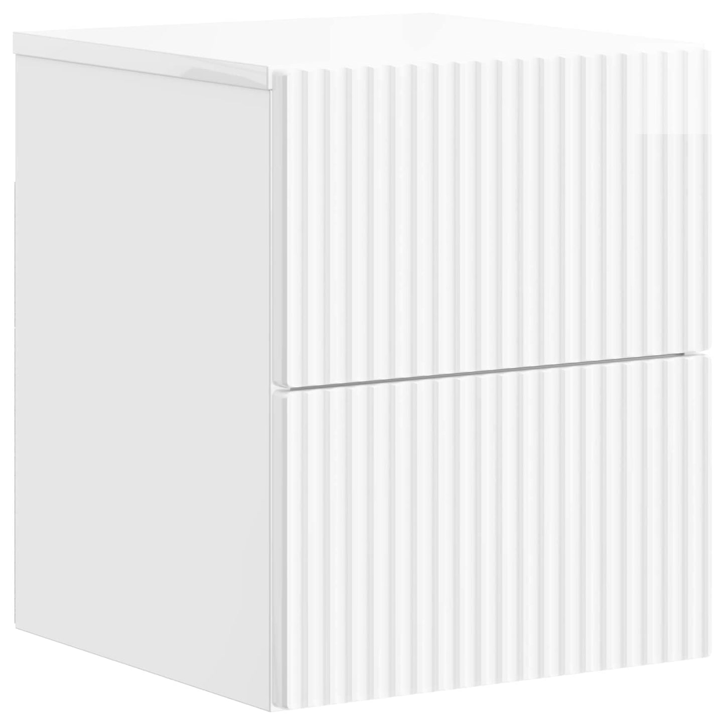Wall-Mounted Bedside Cabinet High Gloss White 33 x 34.5 x 40 cm