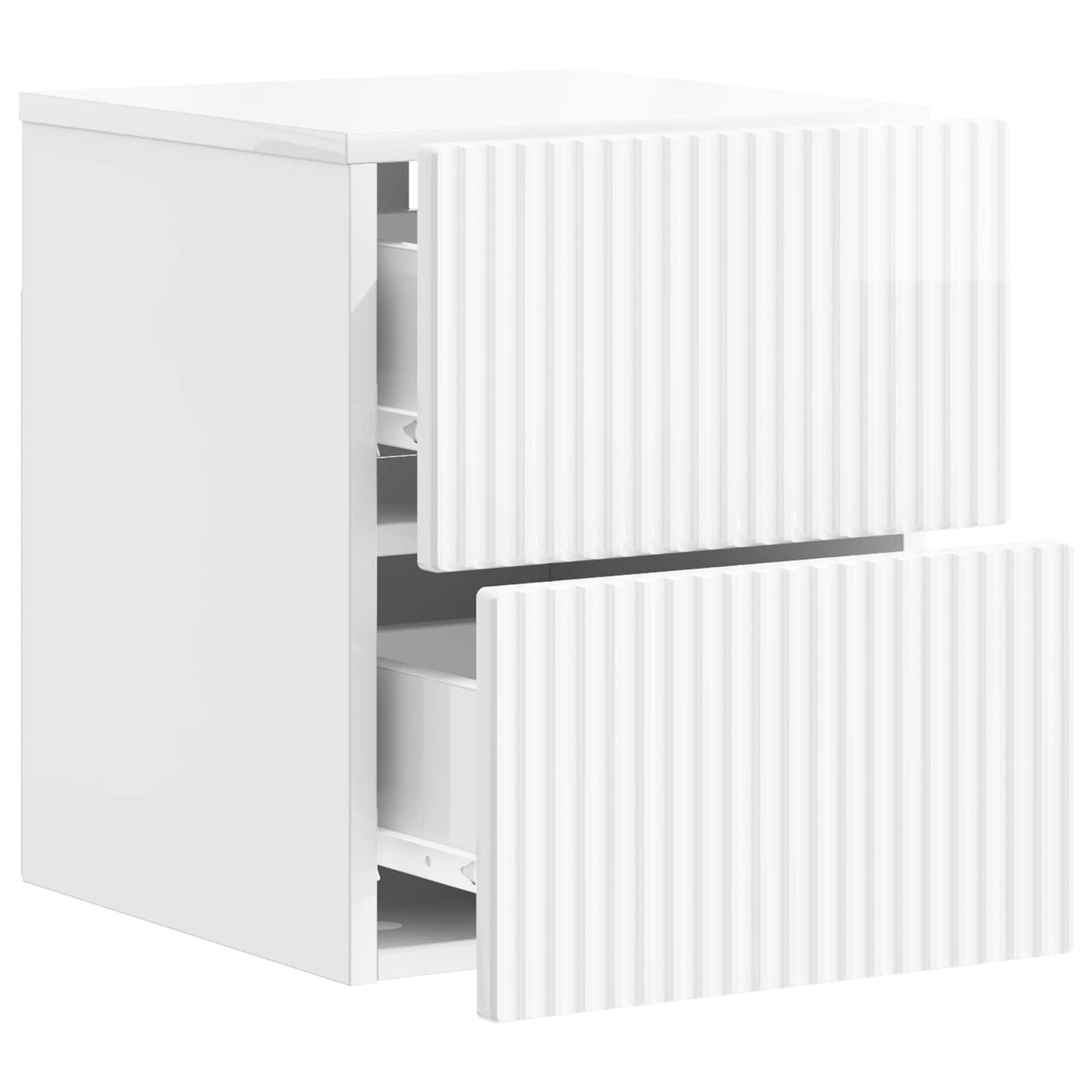 Wall-Mounted Bedside Cabinet High Gloss White 33 x 34.5 x 40 cm
