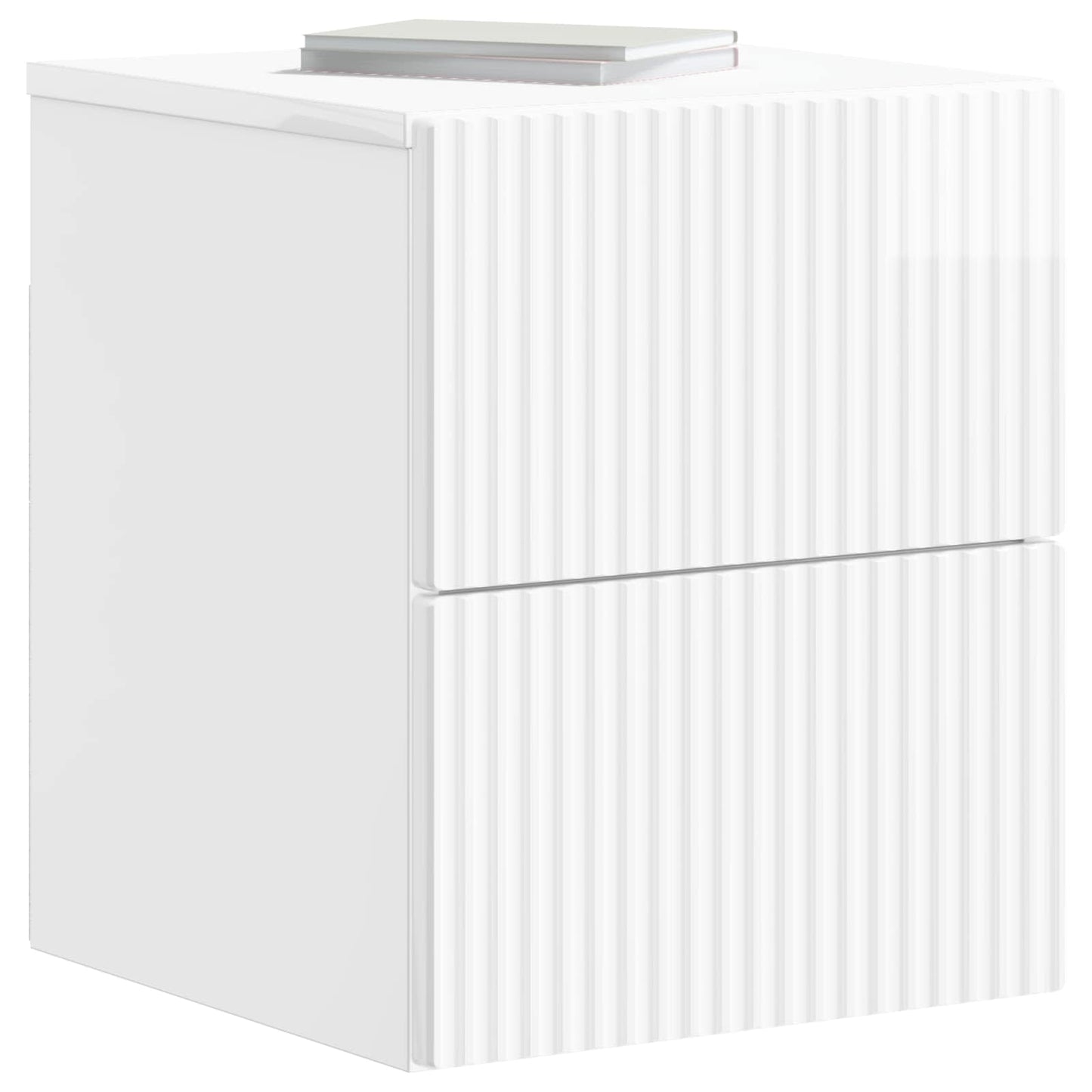 Wall-Mounted Bedside Cabinet High Gloss White 33 x 34.5 x 40 cm