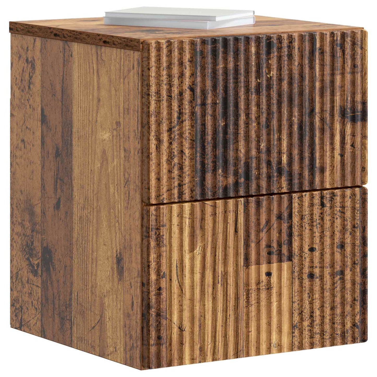 Wall-Mounted Bedside Cabinet Old Wood 33 x 34.5 x 40 cm