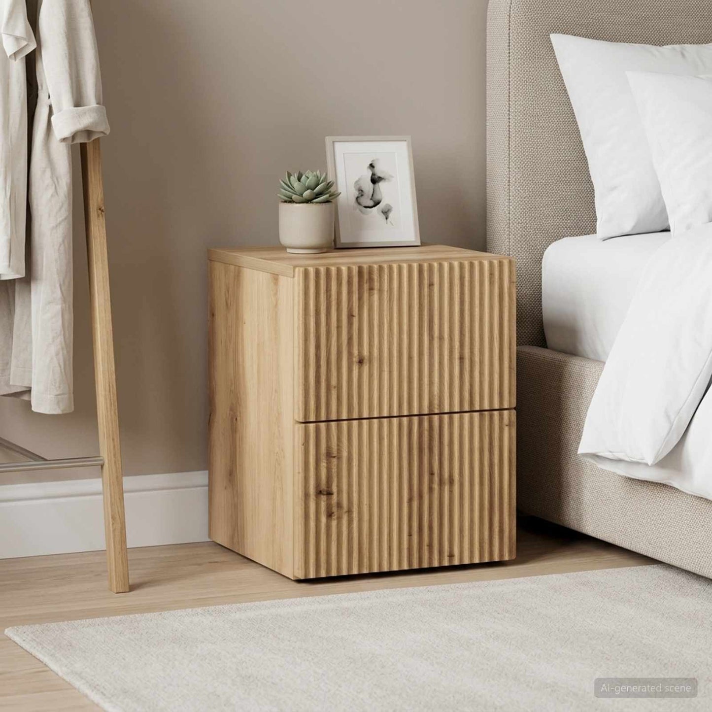 Wall-Mounted Bedside Cabinet 2 pcs Artisan Oak Engineered Wood