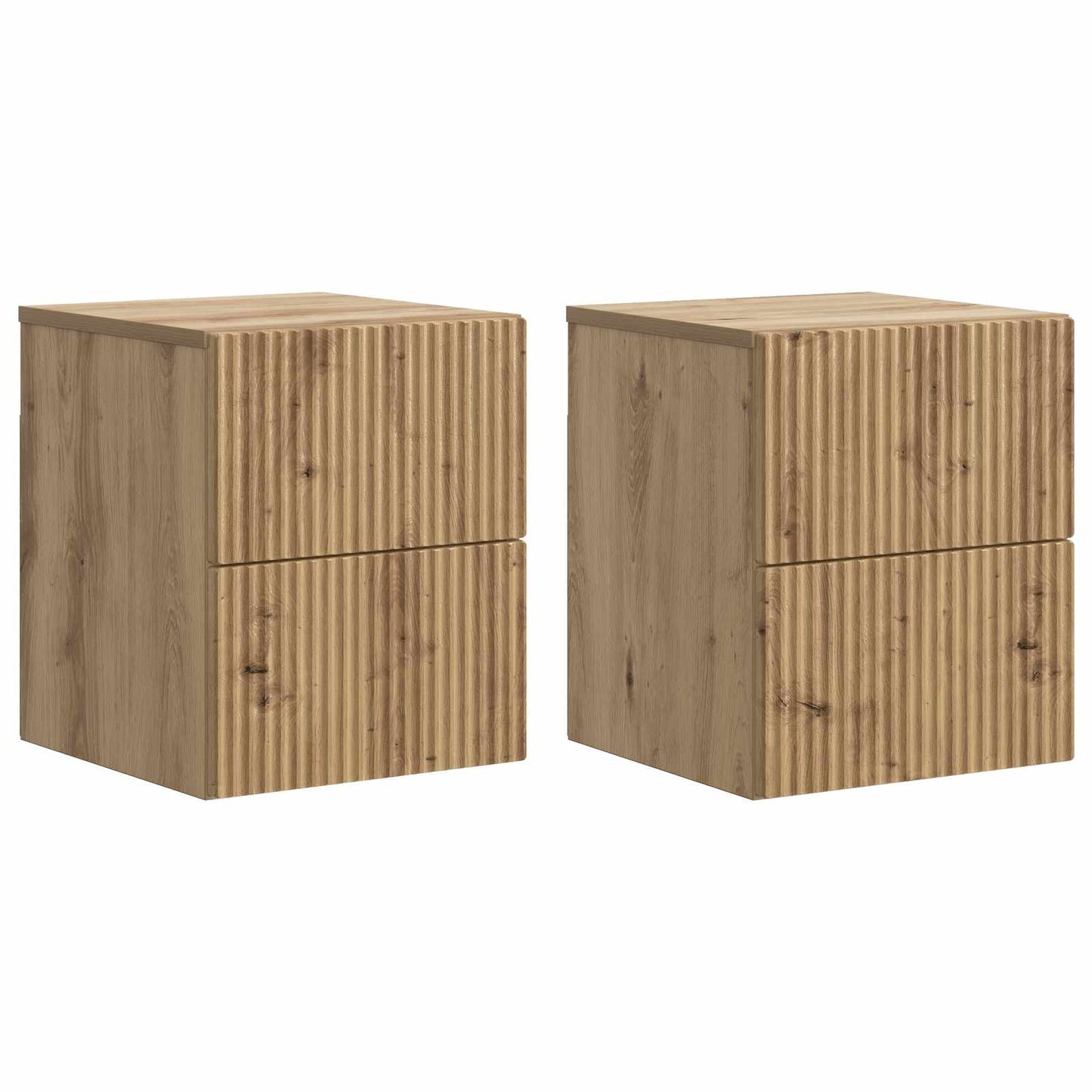 Wall-Mounted Bedside Cabinet 2 pcs Artisan Oak