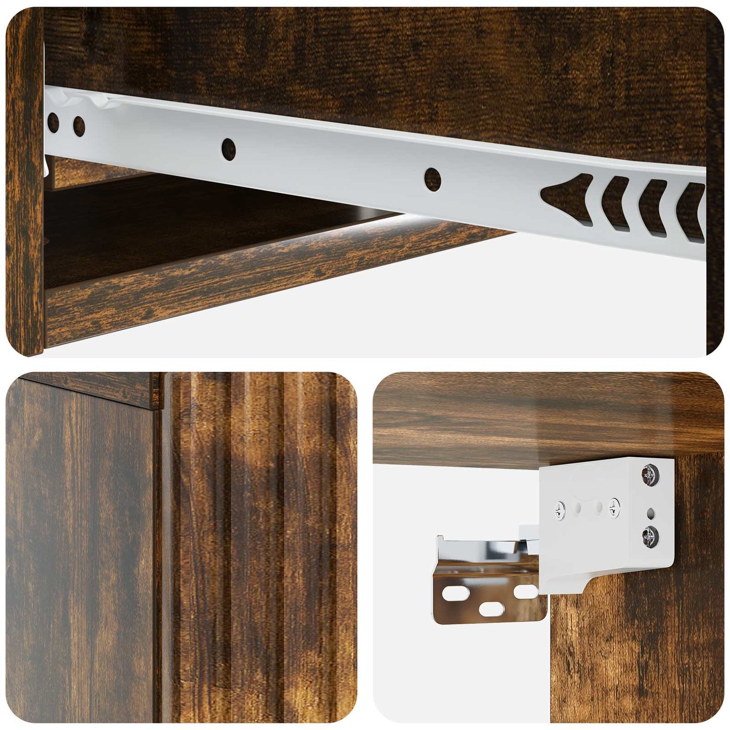Wall-Mounted Side Table Smoked Oak 59 x 34.5 x 17 cm