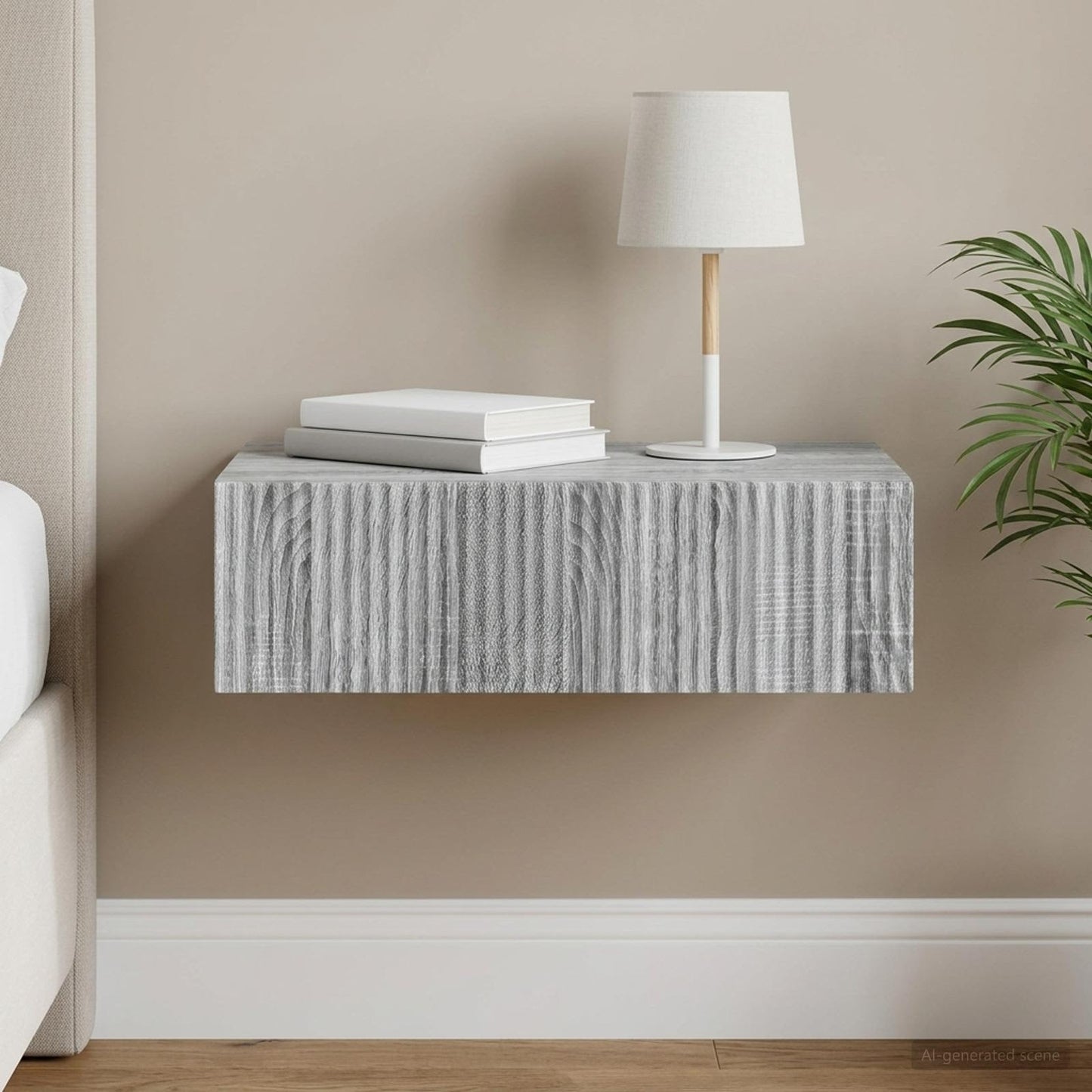 Wall-Mounted Side Table Grey Sonoma 59 x 34.5 x 17 cm