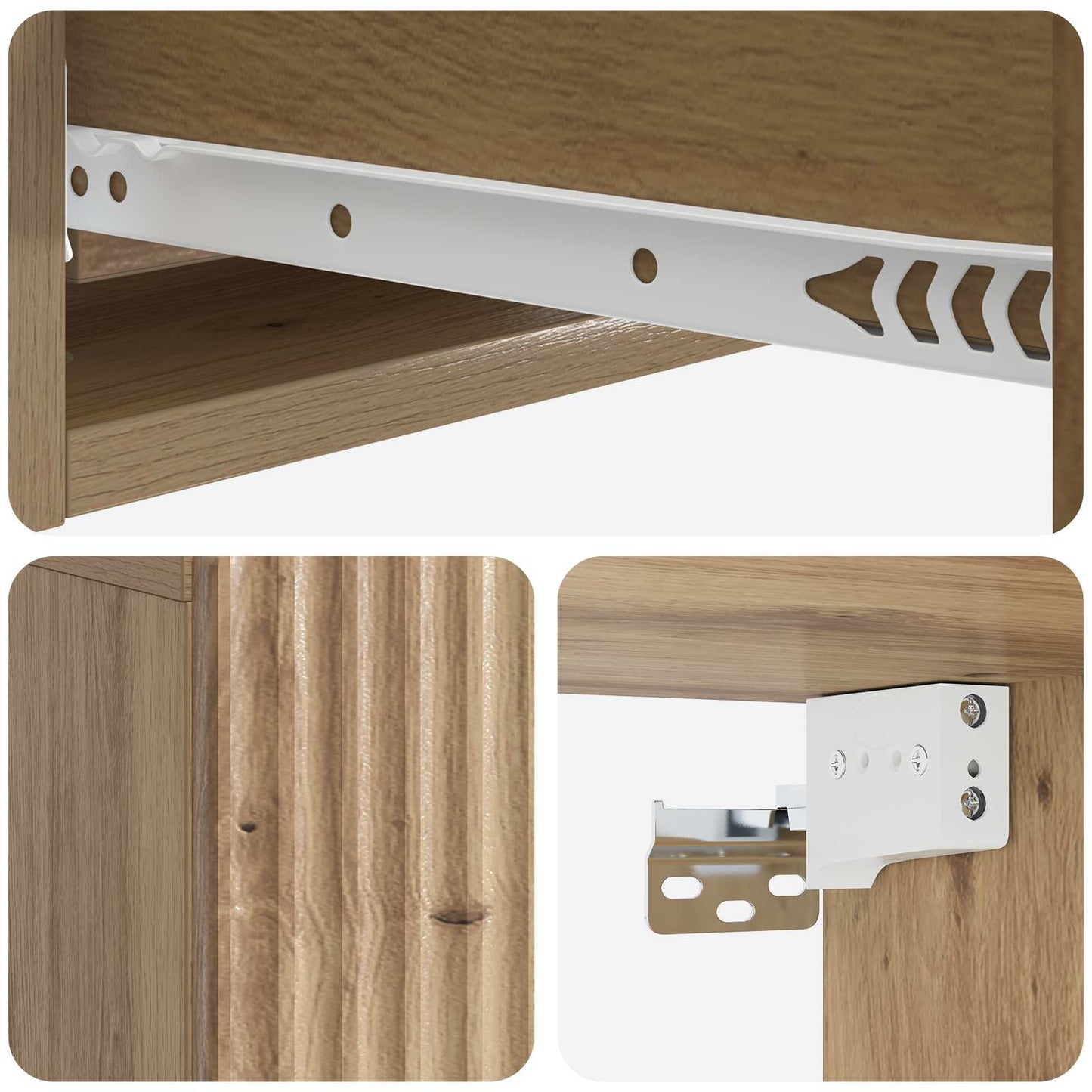Wall-Mounted Side Table Artisan Oak 59 x 34.5 x 17 cm