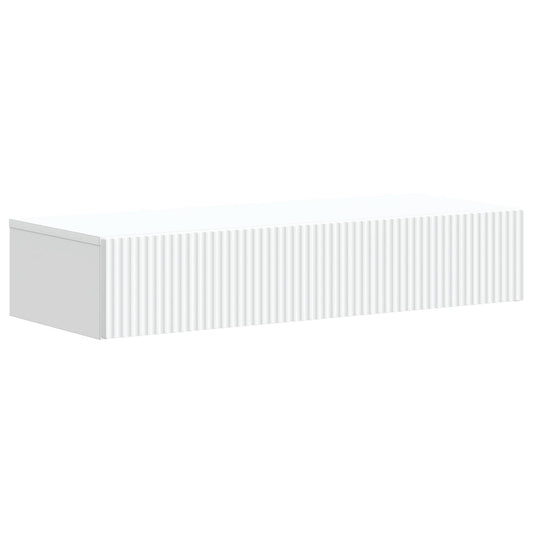 Wall-Mounted Side Table Wall-mounted White 87.5 x 34.5 x 17 cm