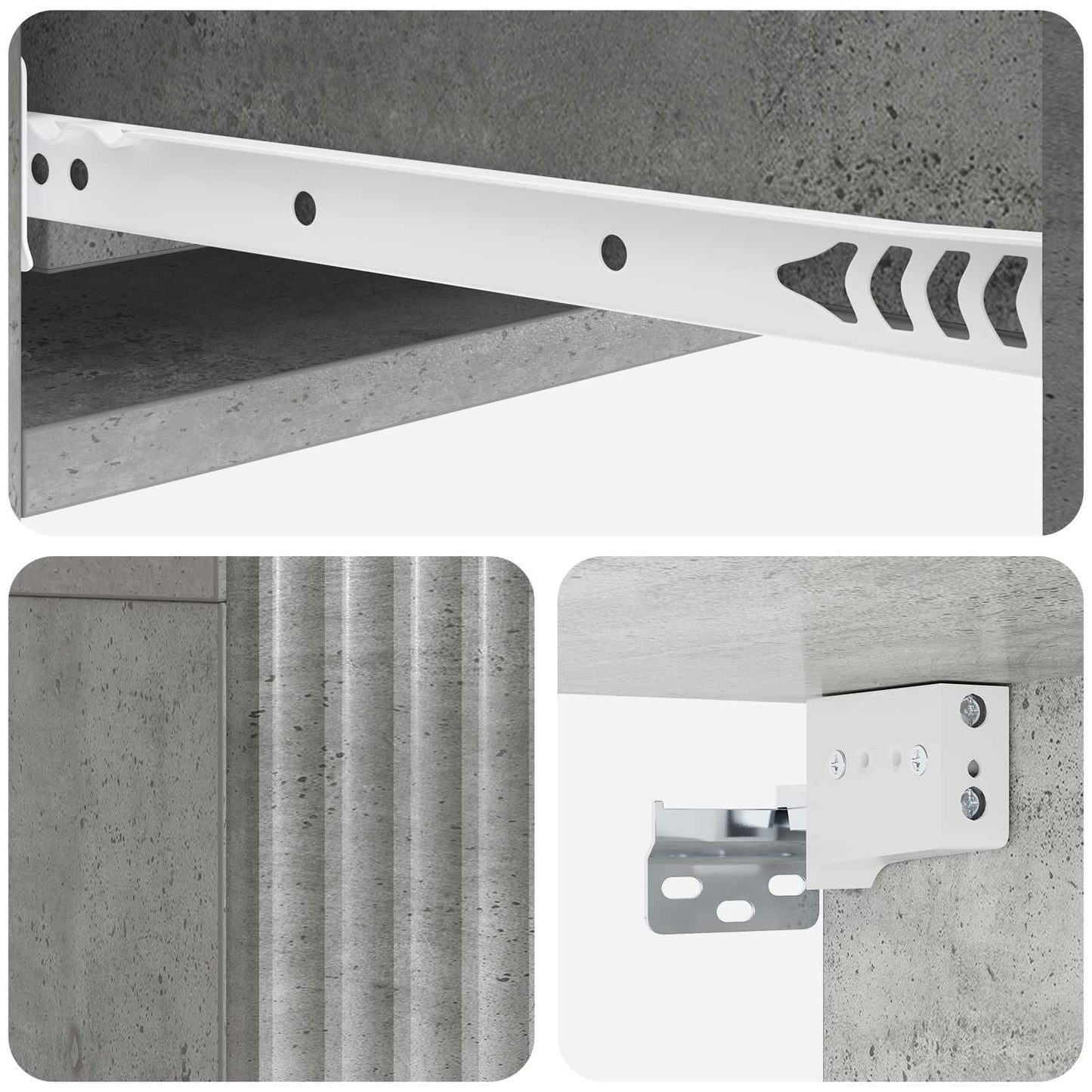 Wall-Mounted Side Table Concrete Grey 87.5 x 34.5 x 17 cm