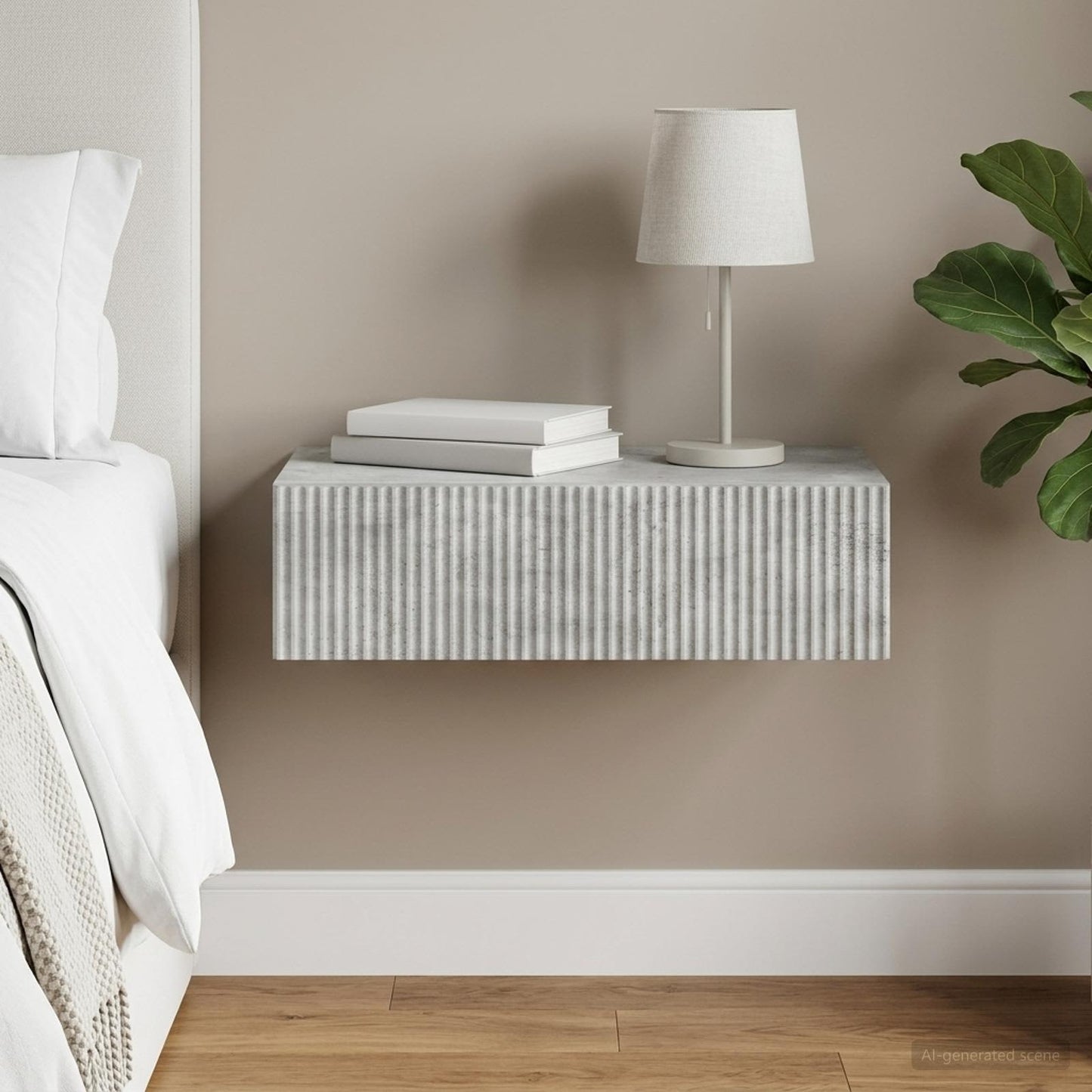 Wall-Mounted Side Table Concrete Grey 87.5 x 34.5 x 17 cm