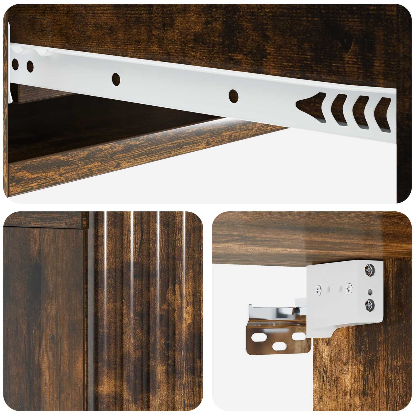Wall-Mounted Side Table Smoked Oak 87.5 x 34.5 x 17 cm