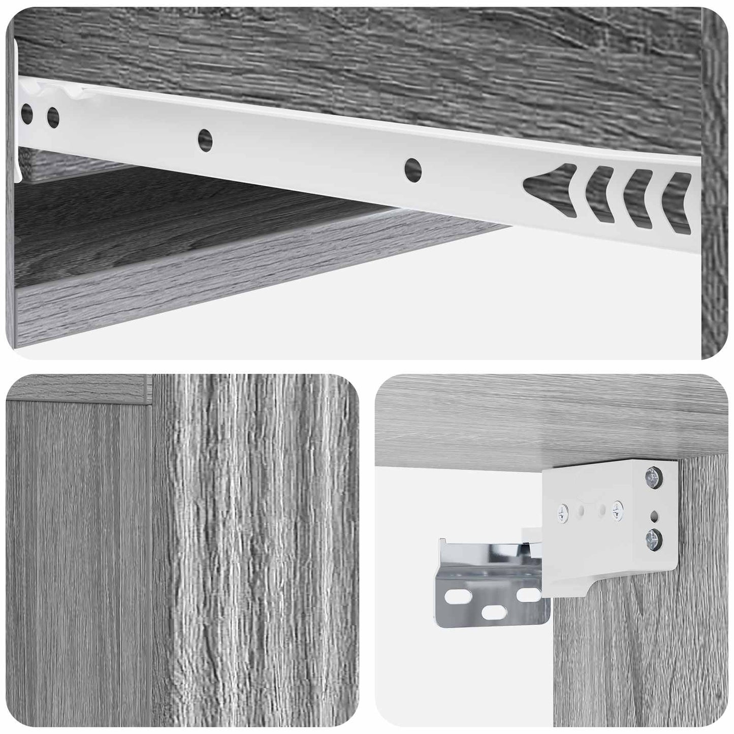 Wall-Mounted Side Table Grey Sonoma 87.5 x 34.5 x 17 cm