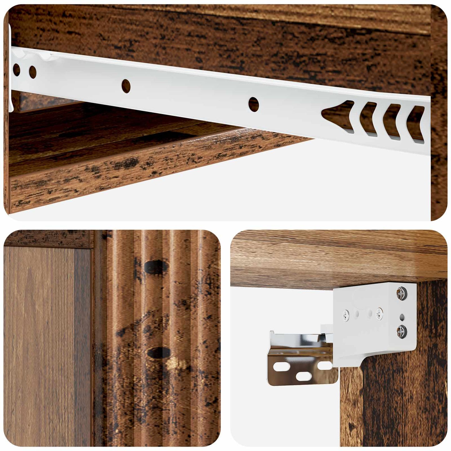 Wall-Mounted Side Table Old Wood 87.5 x 34.5 x 17 cm