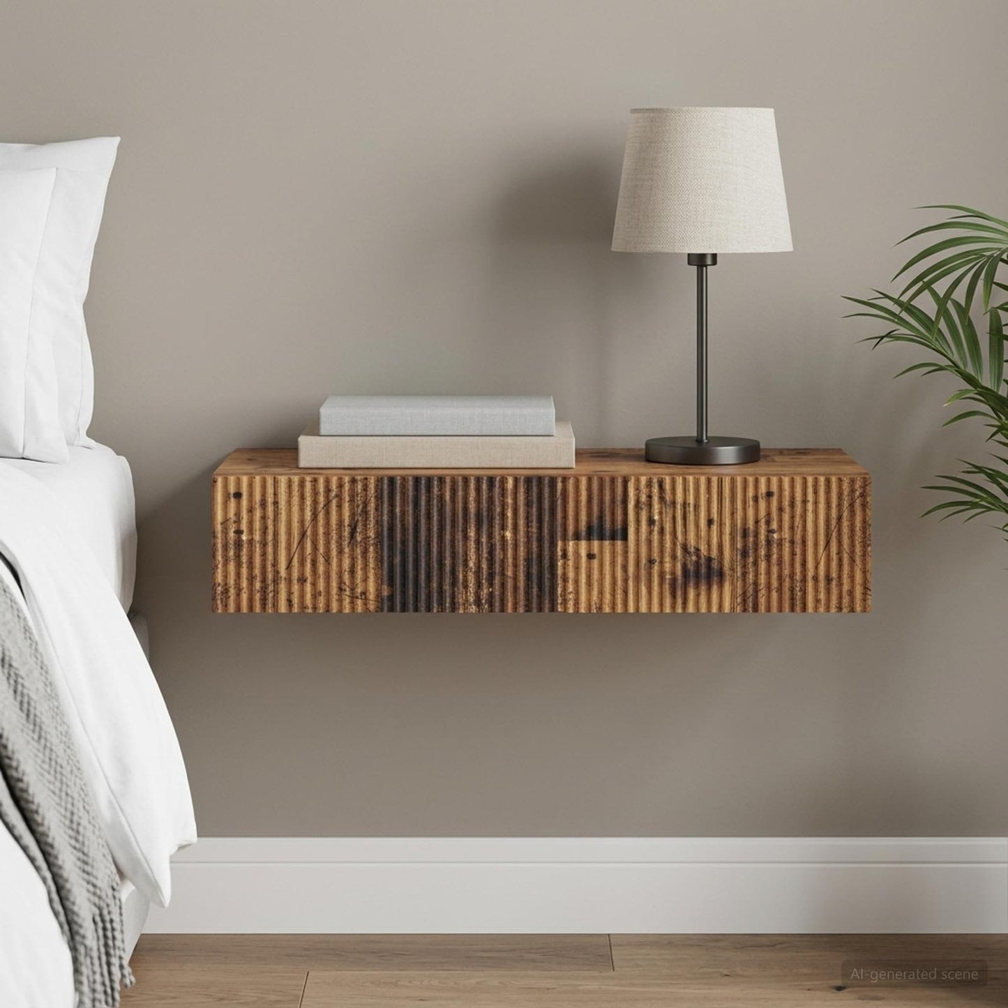 Wall-Mounted Side Table Old Wood 87.5 x 34.5 x 17 cm