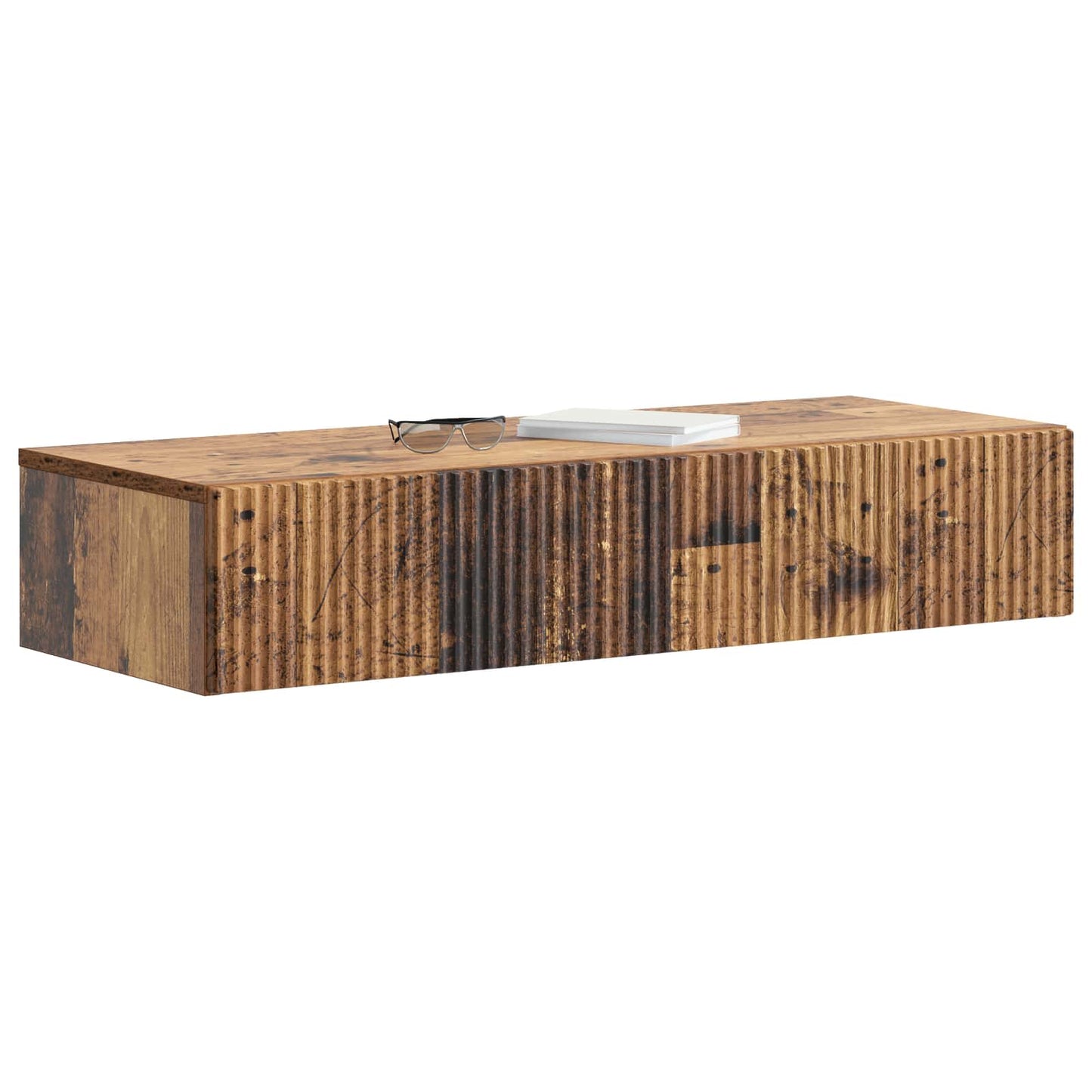 Wall-Mounted Side Table Old Wood 87.5 x 34.5 x 17 cm