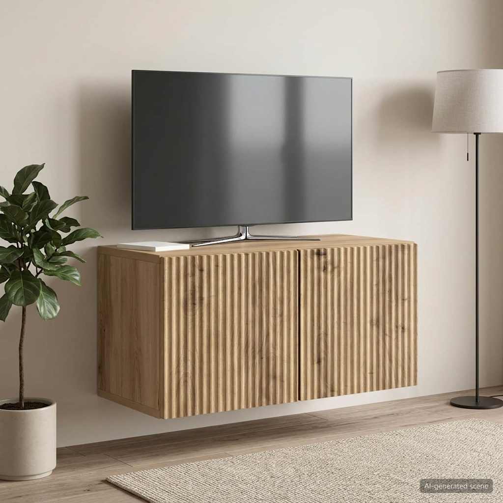 Wall-Mounted TV Cabinet 59.5 x 31 x 30 cm Artisan Oak